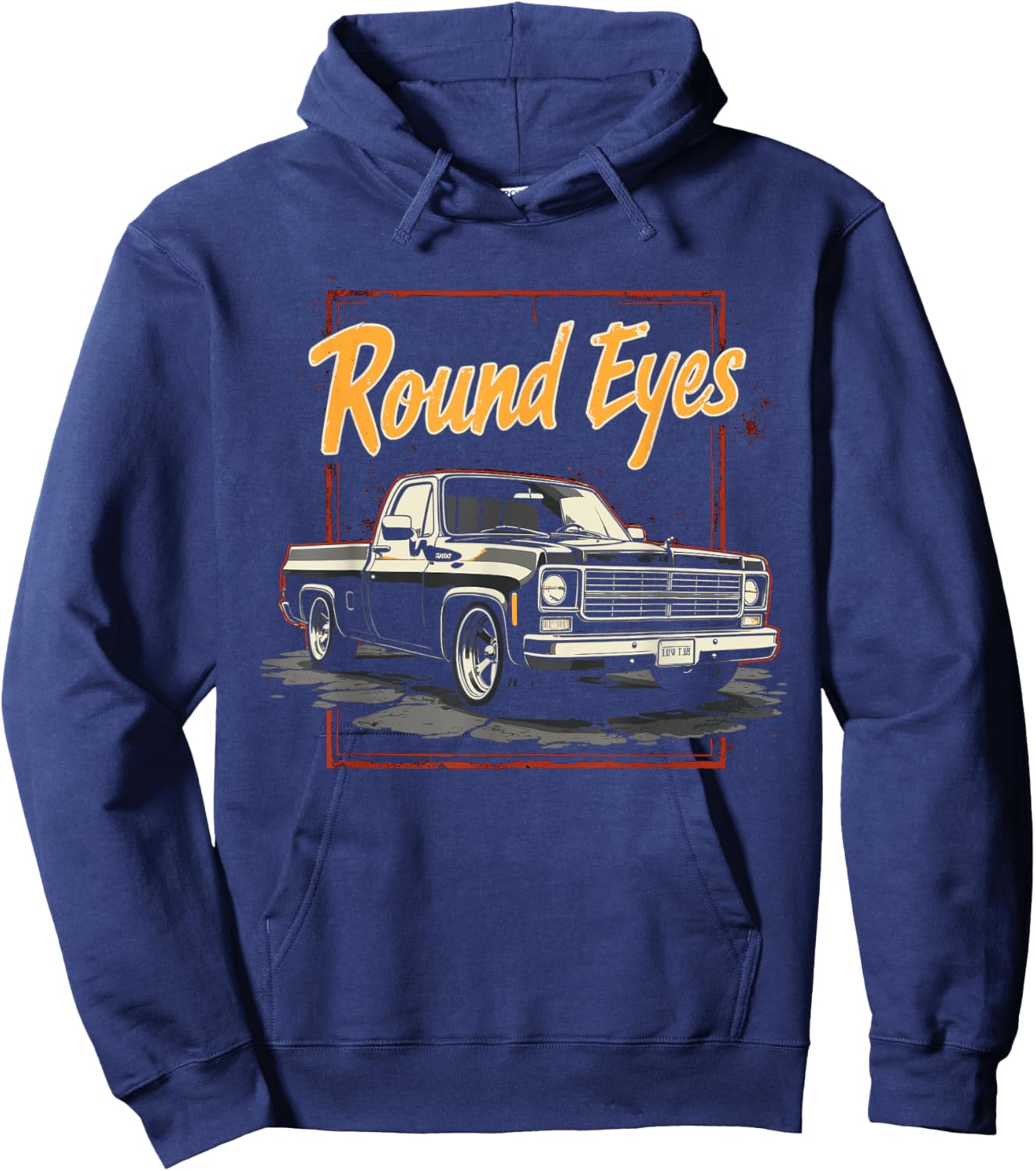 Squarebody Truck Retro Round Eyes C10/K10 Square body Truck Hoodie - Hoodie | Navy