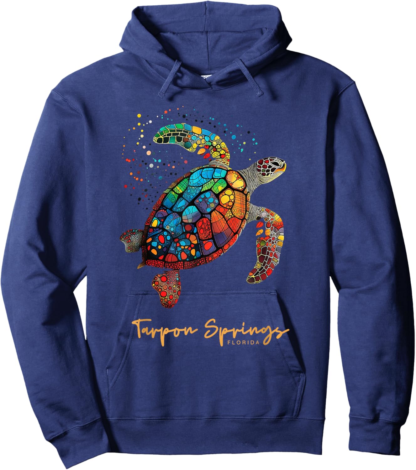 Tarpon Springs Florida FL Beach Vacation Sea Turtle Vintage Hoodie - Hoodie | Navy