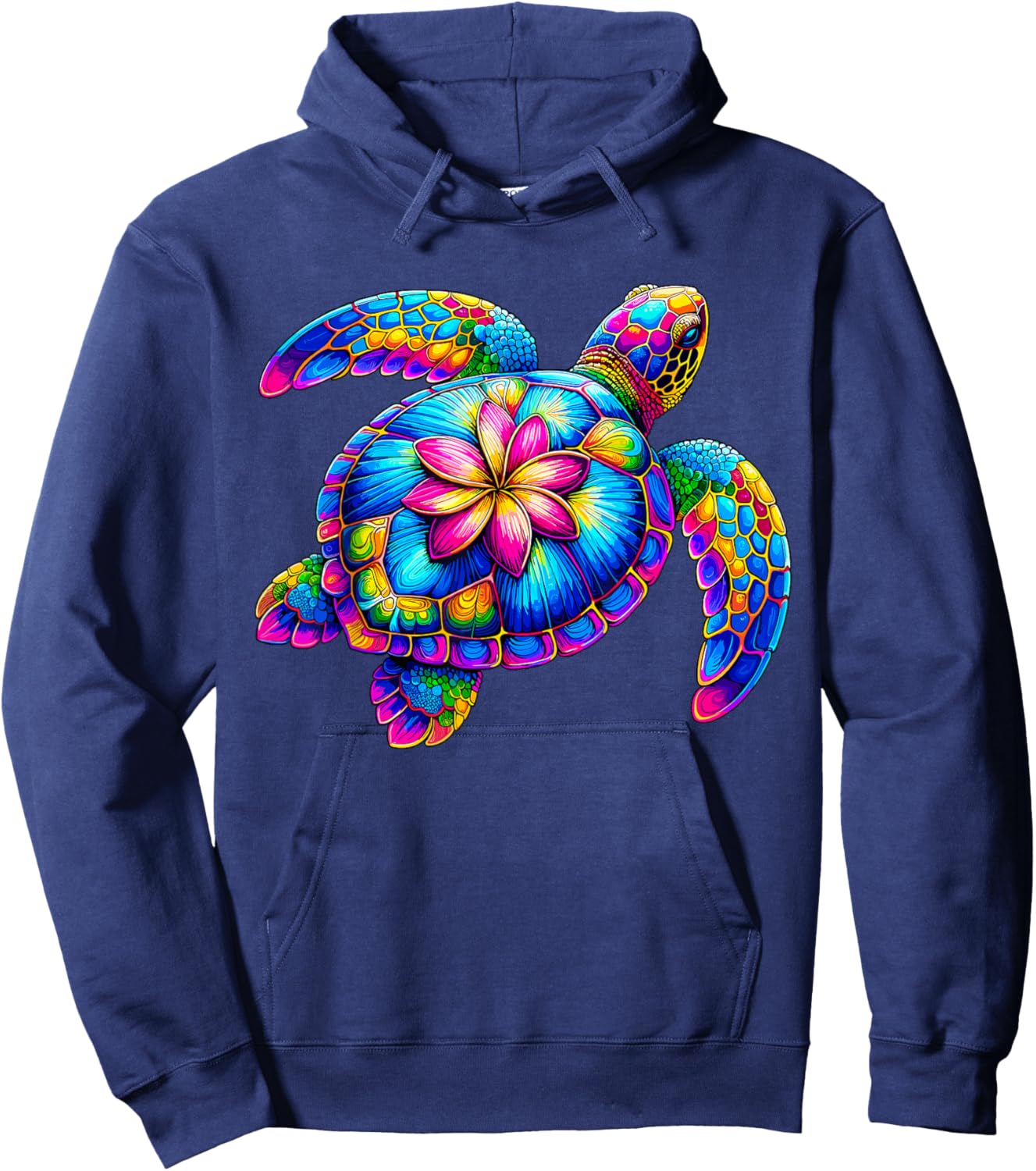 Hawaiian Sea Turtle Tie-Dye Hawaii Colorful Beach Summer Hoodie - Hoodie | Navy