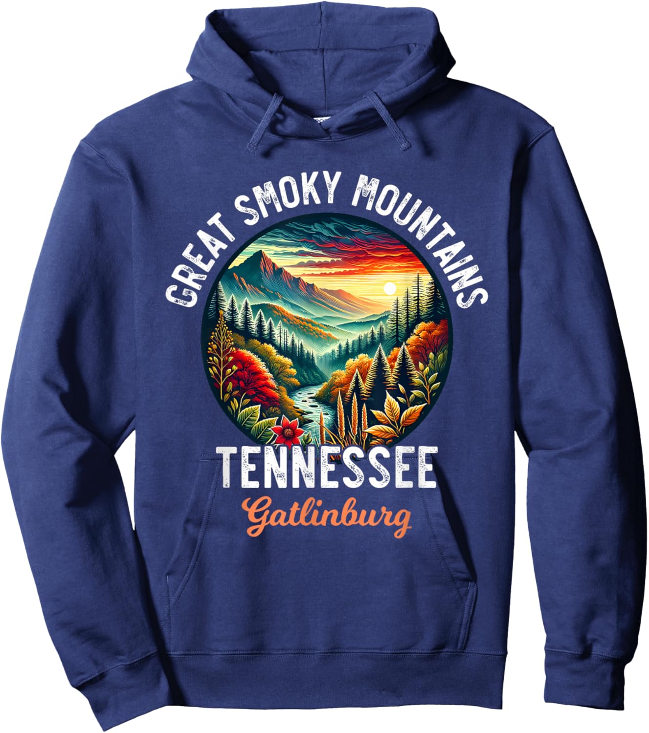 Great Smoky Mountains Tennessee Gatlinburg Vacation Souvenir Hoodie - Hoodie | Navy