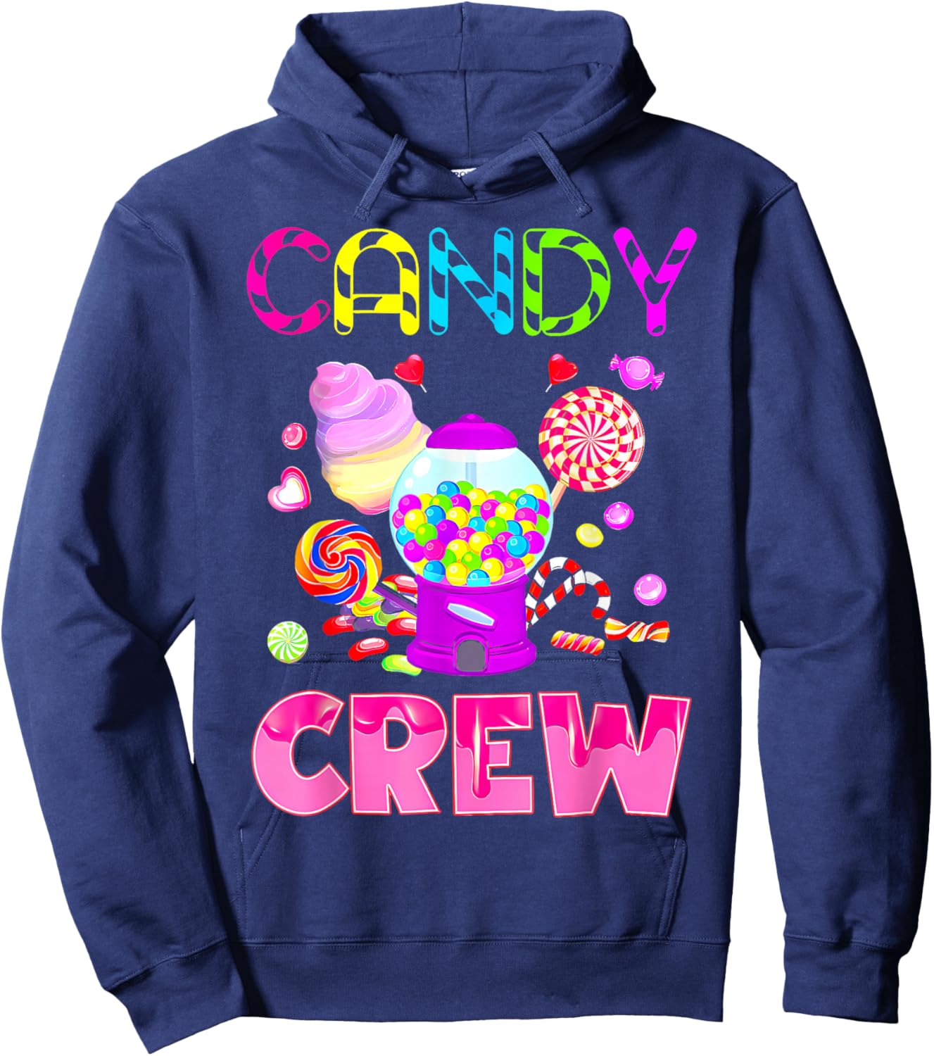 Candy Land Costume Women Candy Crew Sweetie Candy Squad Hoodie - Hoodie | Navy