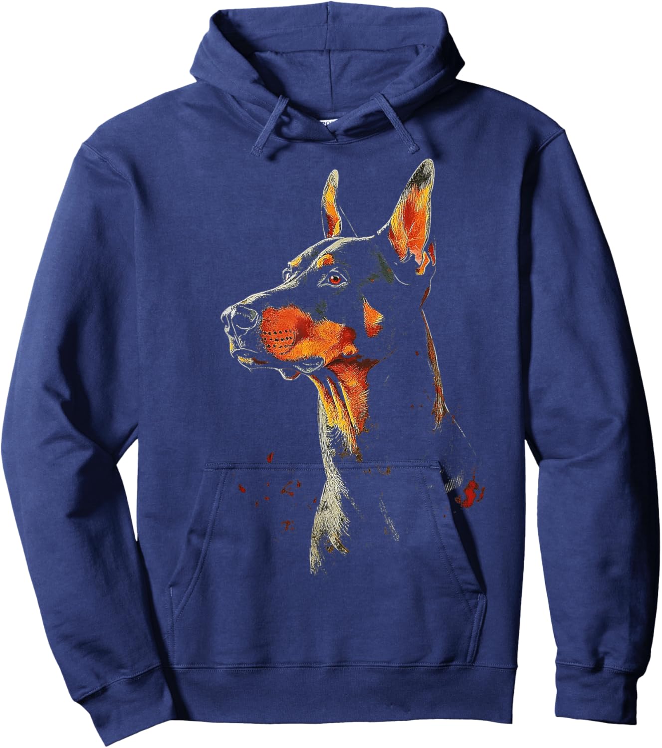 Doberman Dog Motif Pet Artwork Doberman Hoodie - Hoodie | Navy