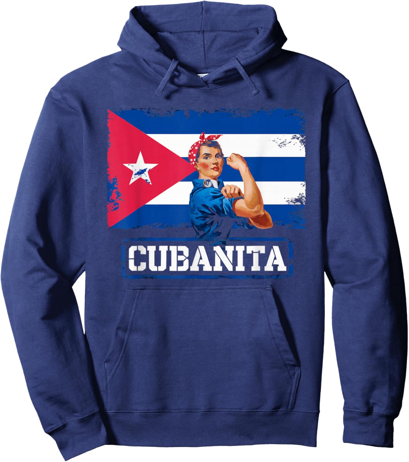 Cubanita I Love Cuba Cuban Pride Cuban Women Cuban Flag Hoodie - Hoodie | Navy