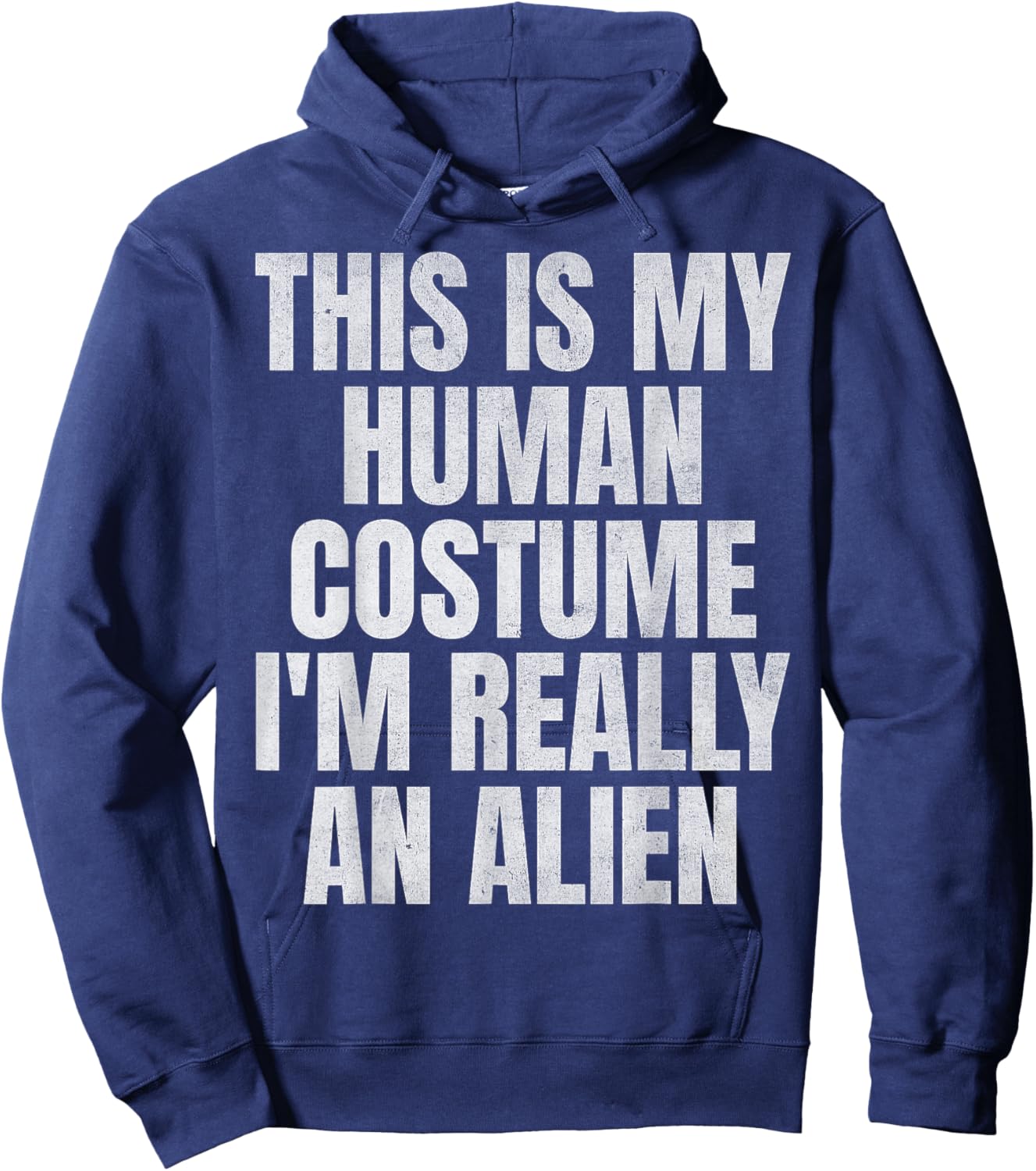 This Is My Human Costume Funny Lazy Halloween Alien Costume Hoodie - Hoodie | Navy