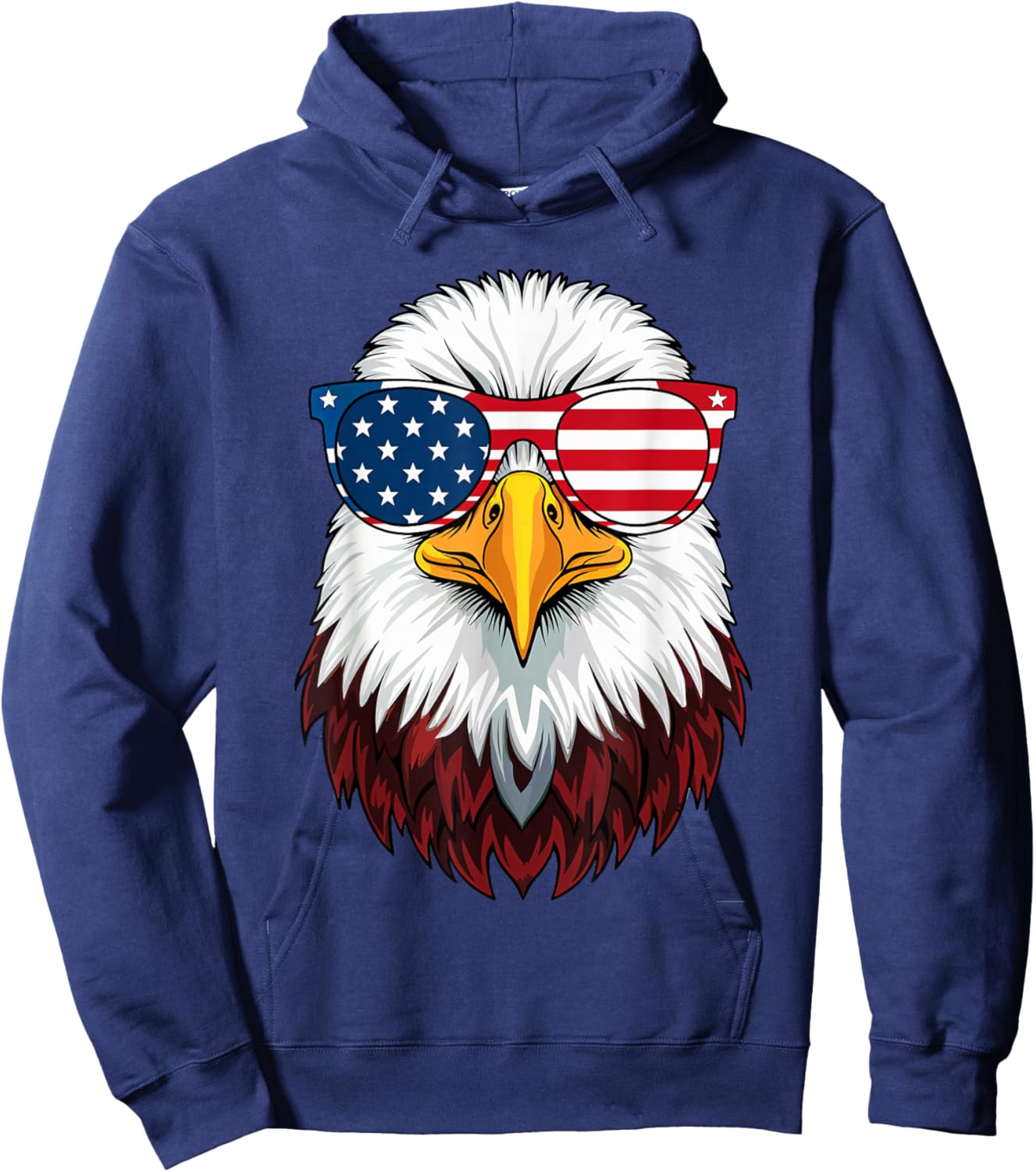 American Flag Patriotic Eagle Shirt Men Boys 4th of July Hoodie - Hoodie | Navy