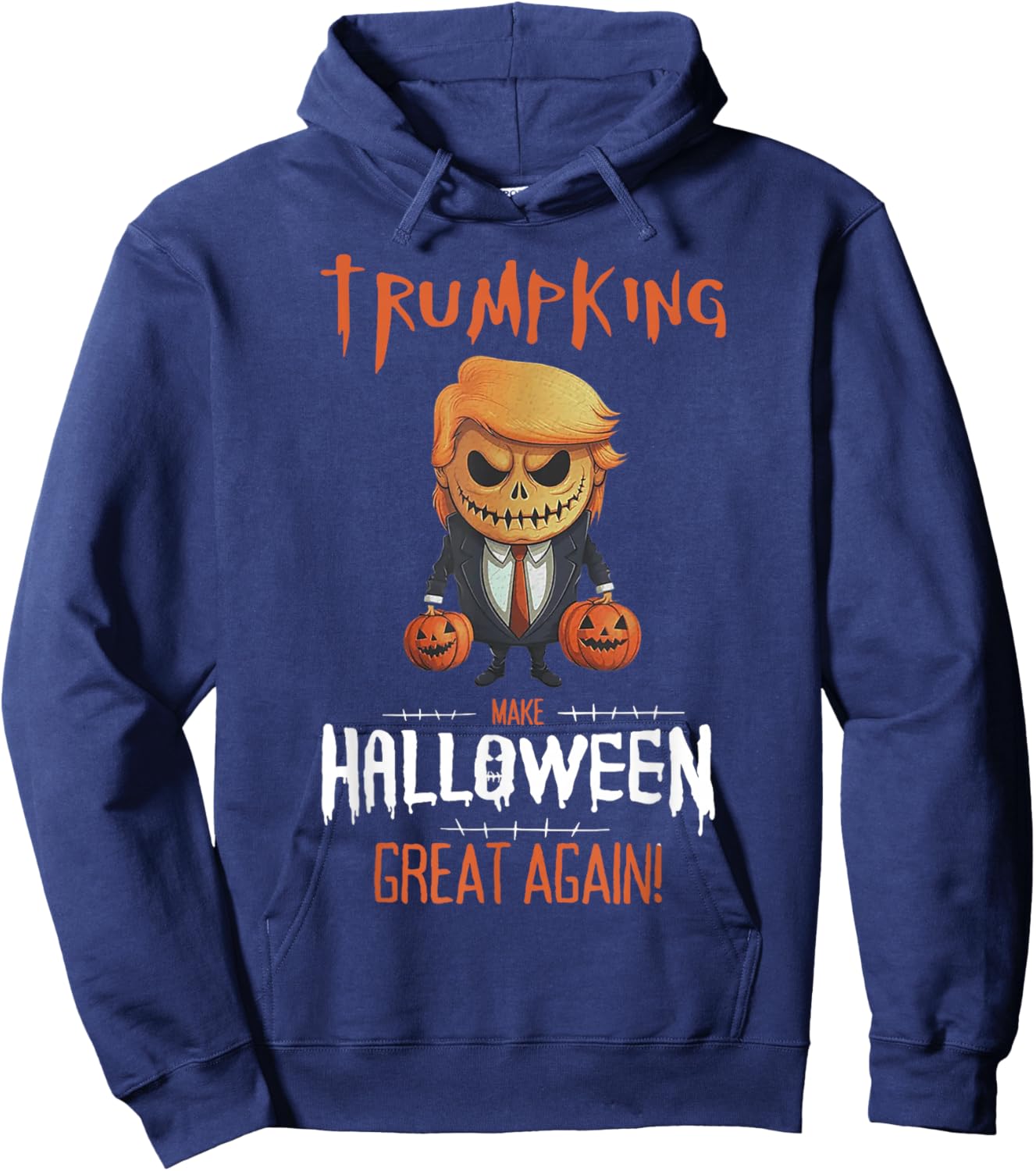 Trump Pumpkin Make Halloween Great Again Hoodie - Hoodie | Navy