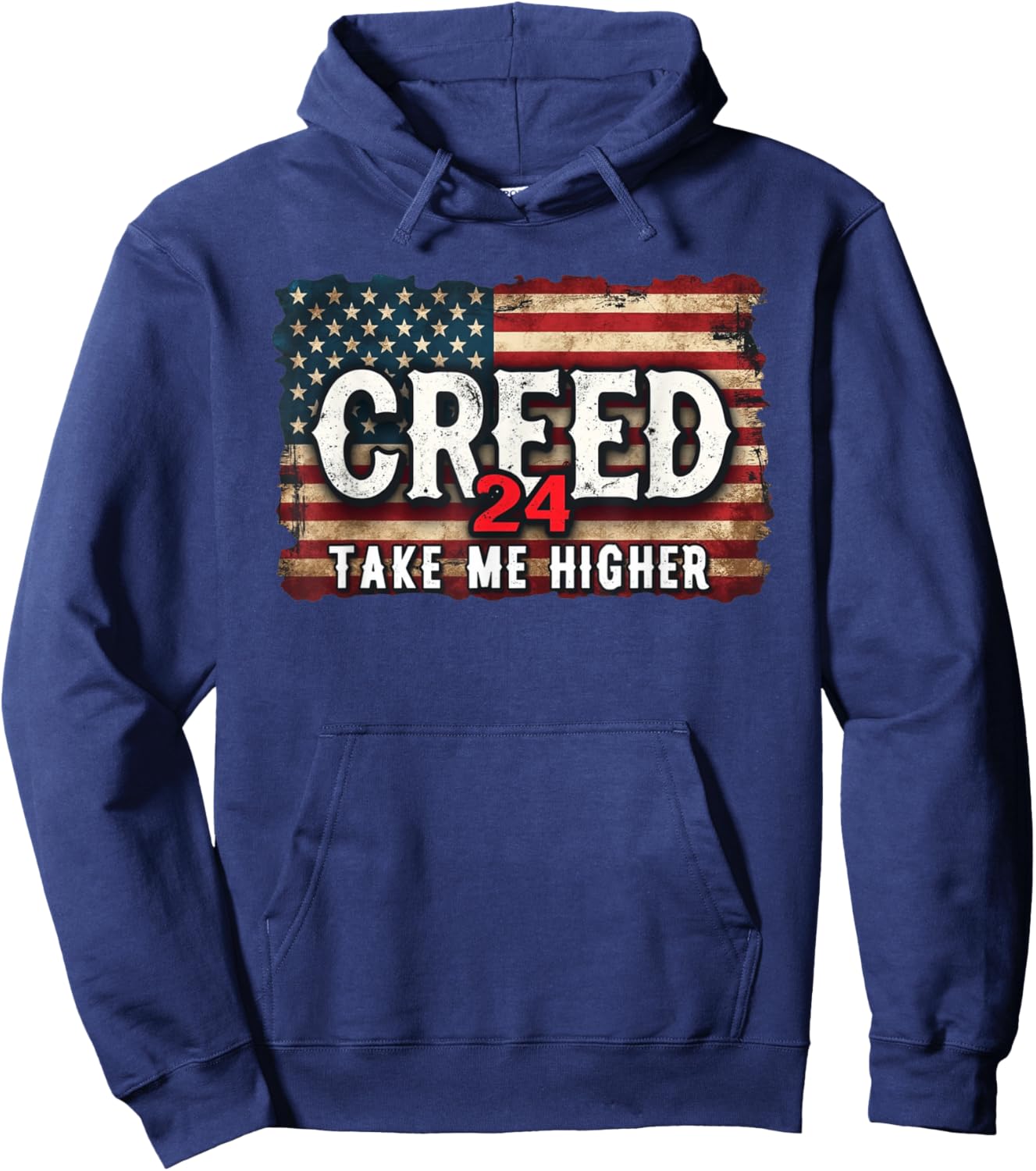 Creed '24 Take Me Higher Vintage Vintage USA Flag Hoodie - Hoodie | Navy