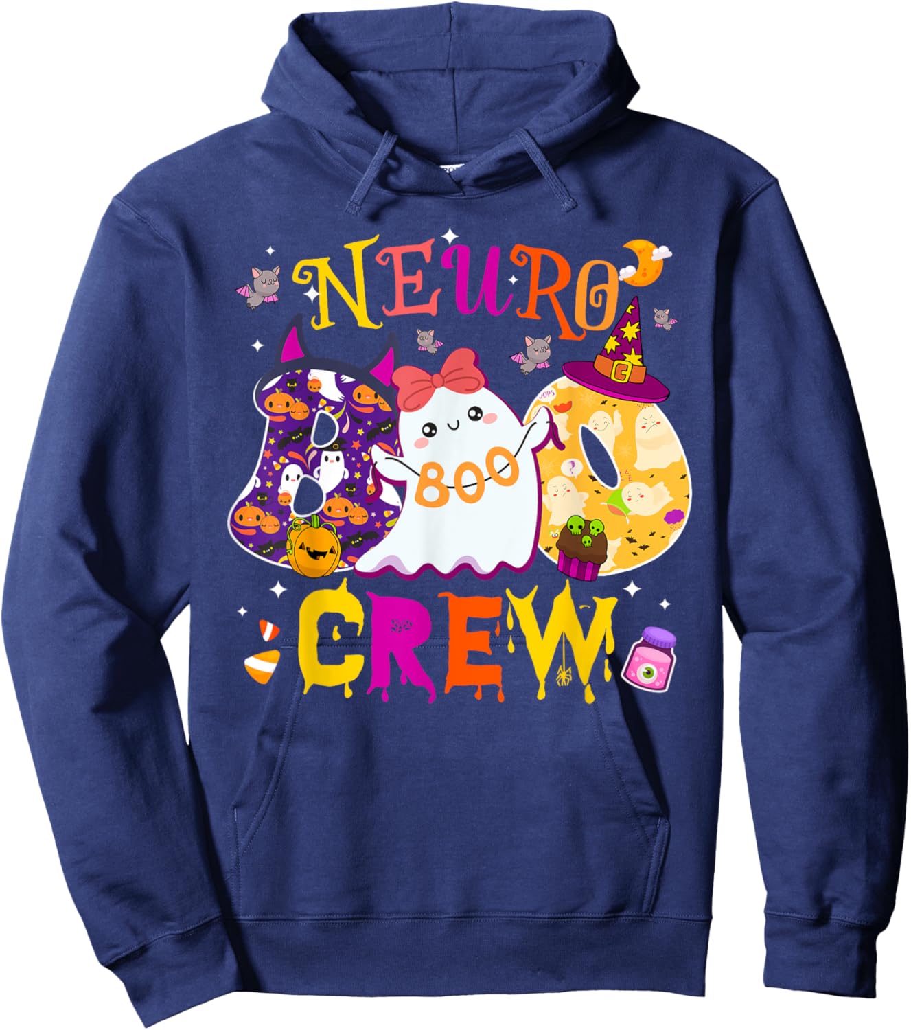 NEURO Boo Crew. Nurse Halloween Matching Hoodie - Hoodie | Navy