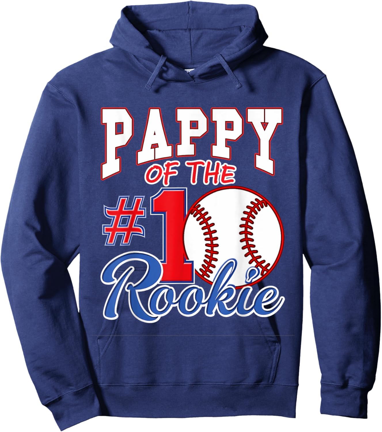 Retro Grandpa Pappy Of The Number 1 Rookie Baseball Hoodie - Hoodie | Navy