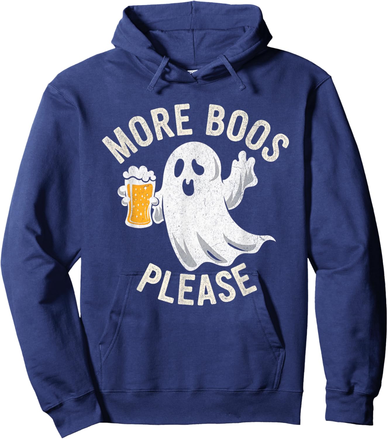 More Boos Please Ghost Funny Halloween Beer Drinking Hoodie - Hoodie | Navy