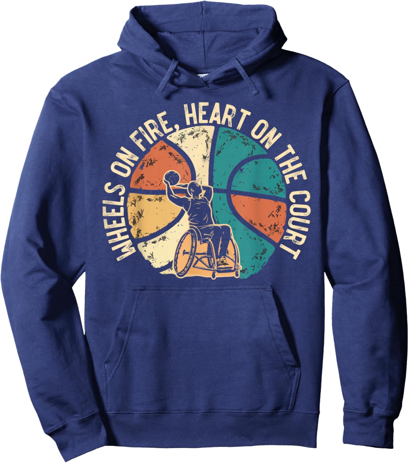 Wheelchair Basketball Player Disabled Disability Handicap Hoodie - Hoodie | Navy