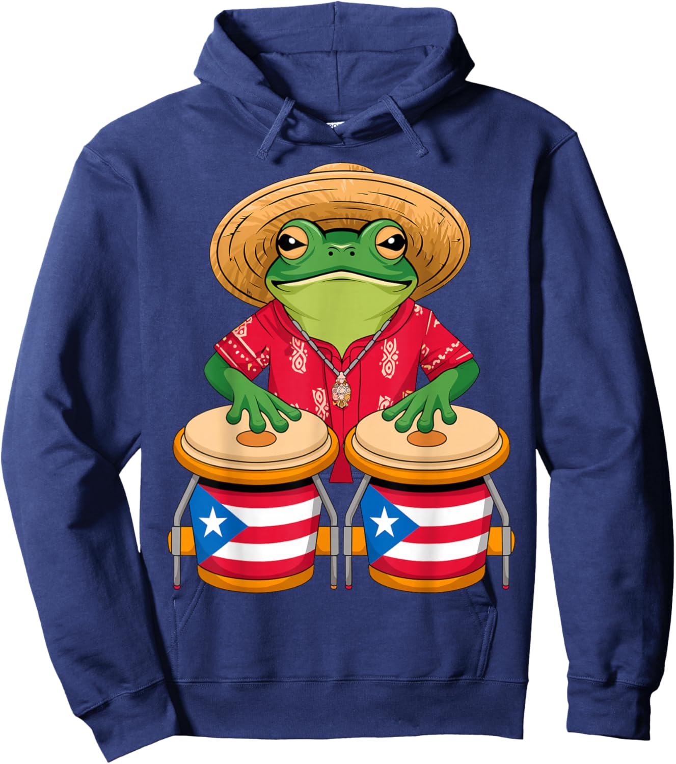 Magical and Funny Puerto Rican Gifts Frog Coqui Taino Boricua Puerto Rico Flag - -Adult, Small, Black, Short Sleeve, Cotton Blend, , Classic Fit, Imported Hoodie - Hoodie | Navy