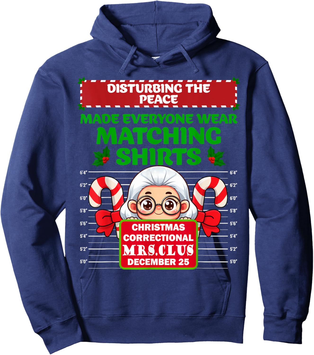 Funny Characters Inmate Christmas Matching Family Group Sets Hoodie - Hoodie | Navy