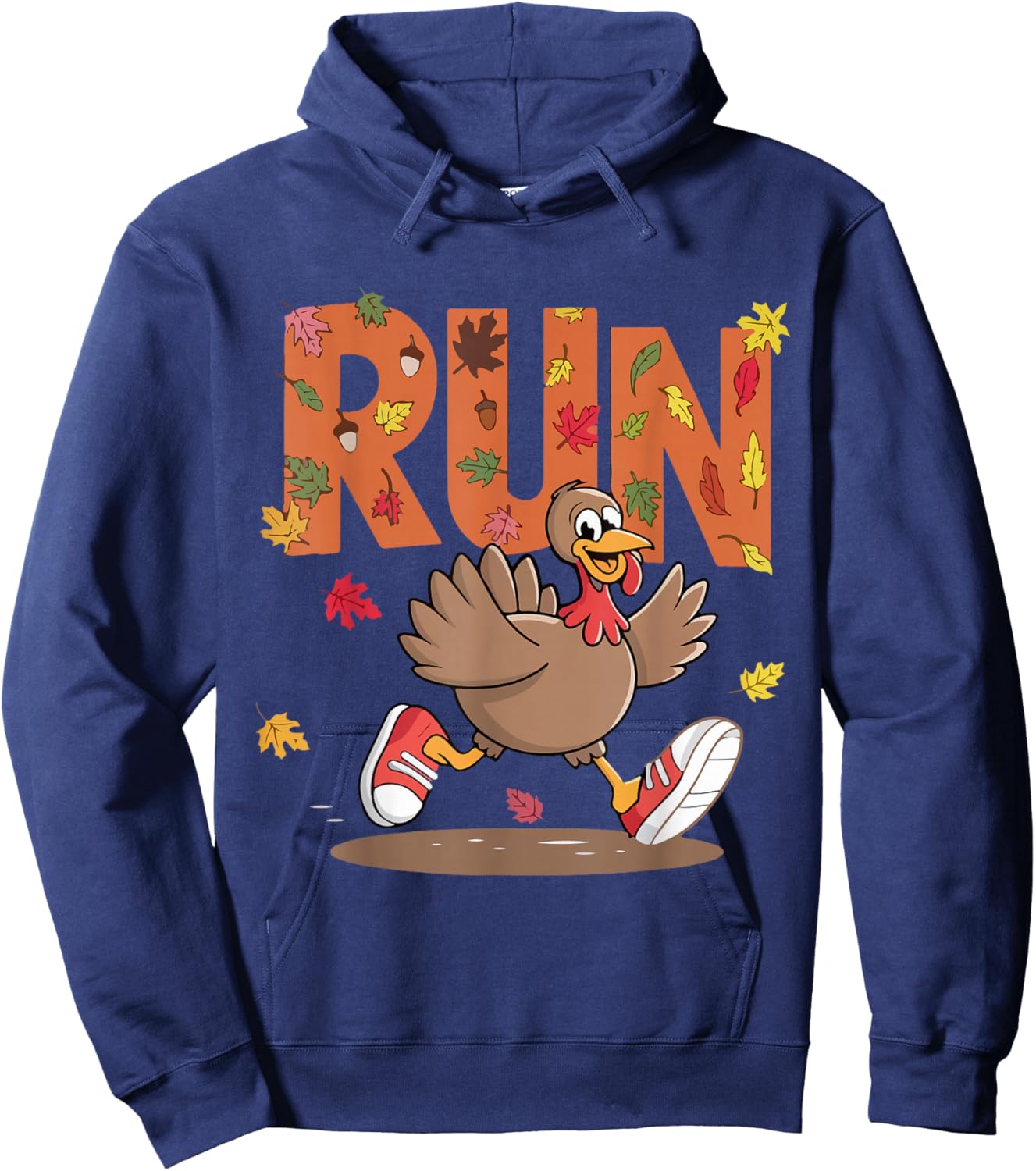 Turkey Run Costume Thanksgiving Running Turkey Trot Hoodie - Hoodie | Navy