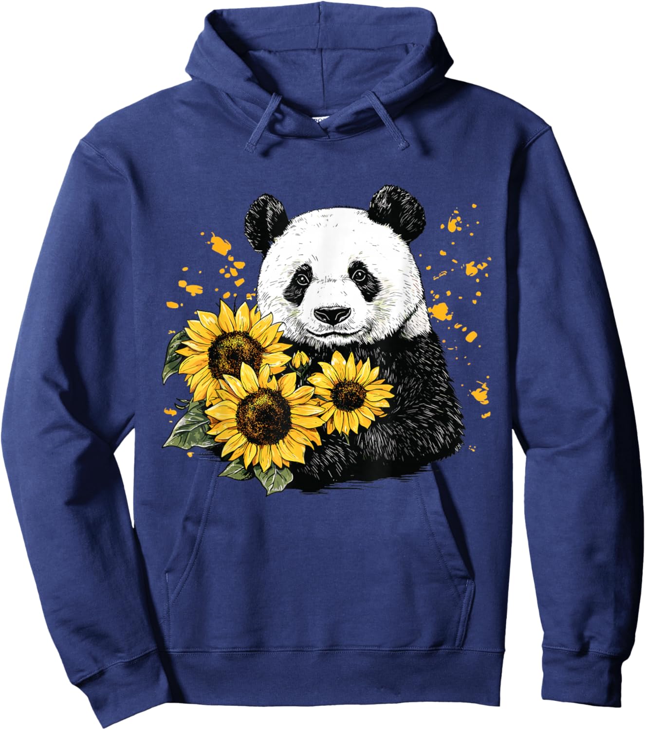Panda bear with sunflowers, Panda Bear Hoodie - Hoodie | Navy