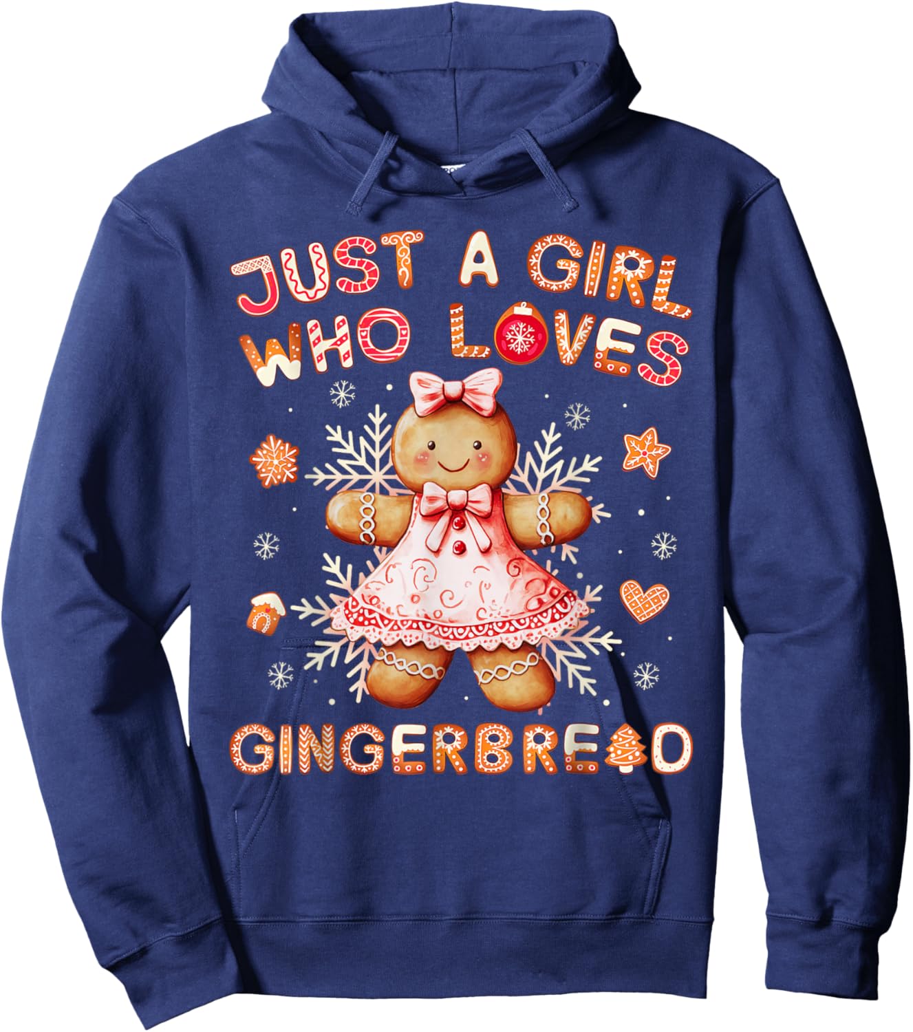 Just A Girl Who Love Gingerbread Christmas Cute Hoodie - Hoodie | Navy