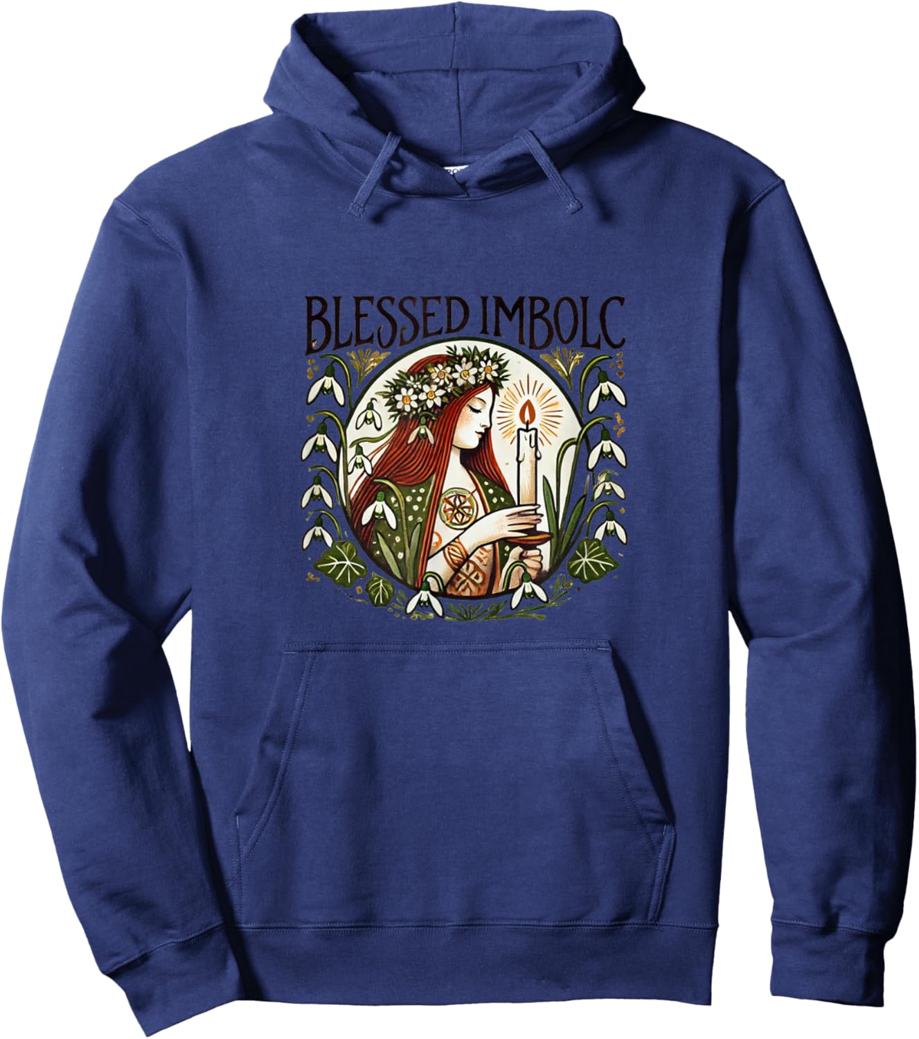 Blessed Imbolc Goddess Illustration Brigid Goddesses Hoodie - Hoodie | Navy