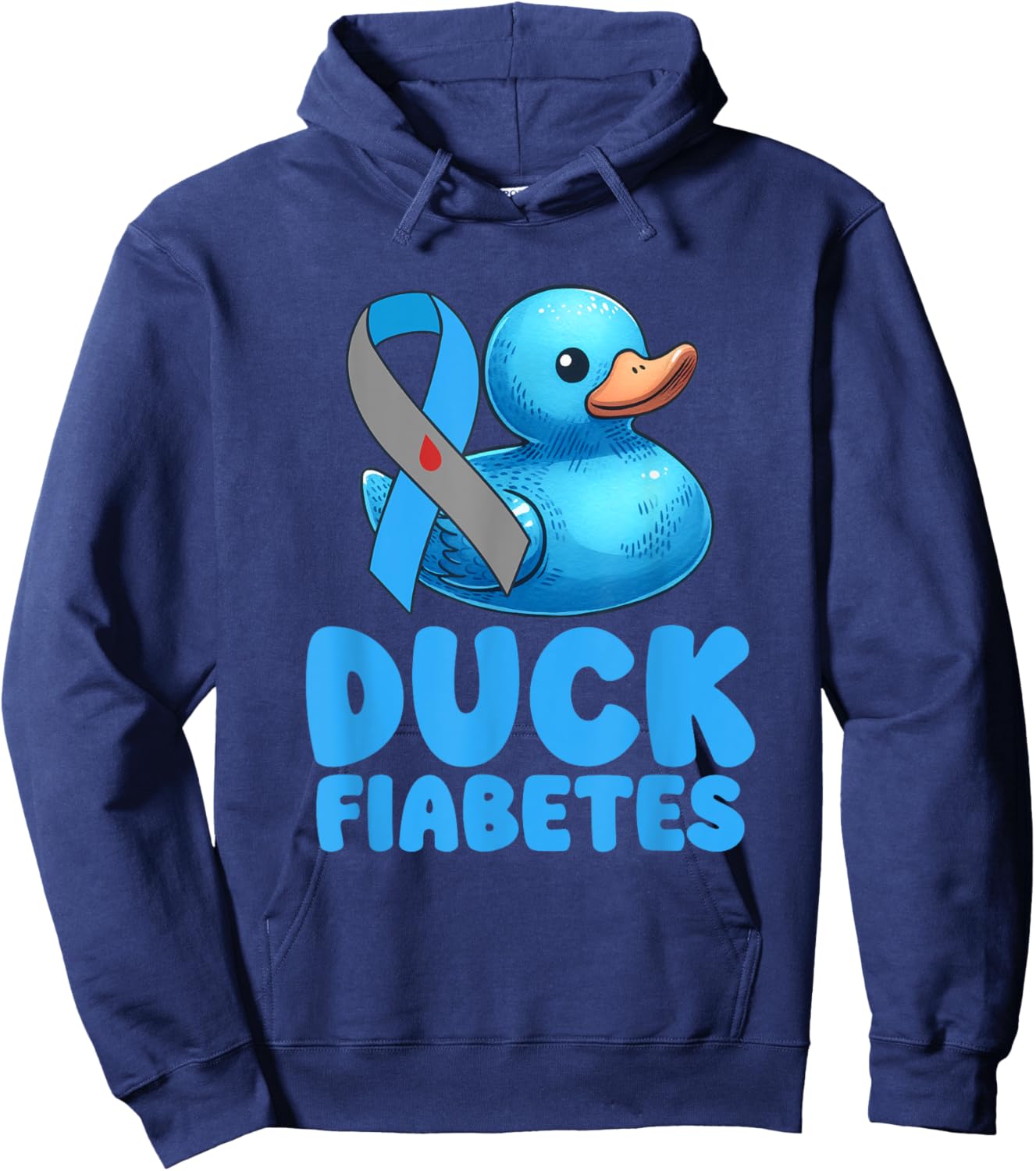 Funny Diabetes Awareness I Duck Fiabetes I Cool Rubber Duck Hoodie - Hoodie | Navy