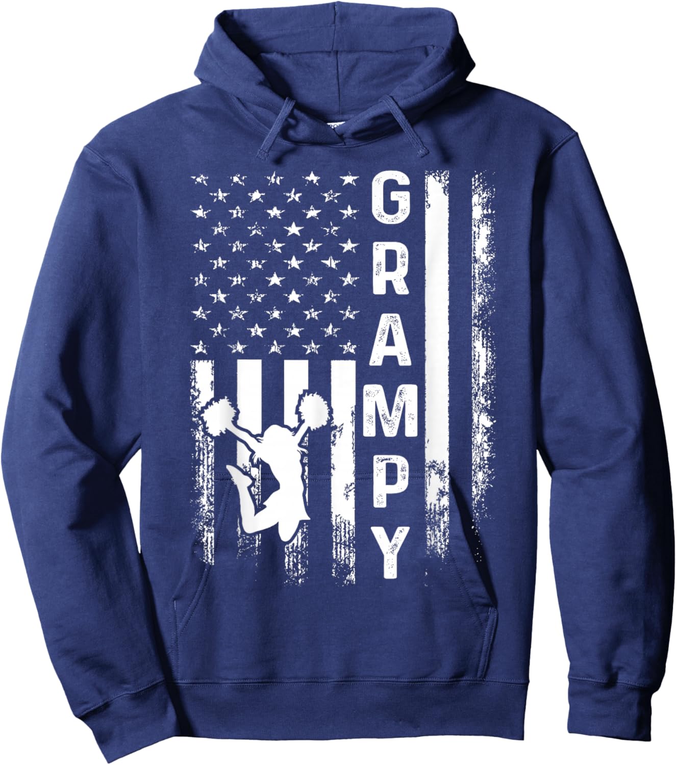 Cheerleader Cheer Grampy America Flag Vintage Xmas Hoodie - Hoodie | Navy