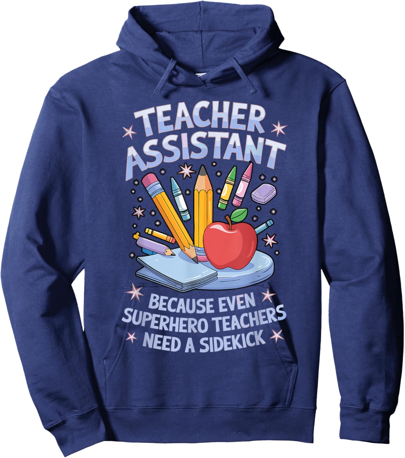 Superhero Sidekick Teaching Teach School Teacher Assistant Hoodie - Hoodie | Navy