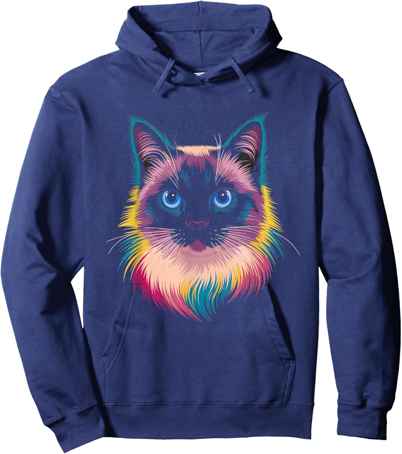 Siamese Cat Tie Dye Meezer Women Hoodie - Hoodie | Navy