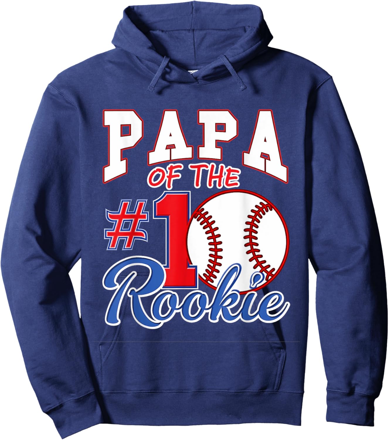 Retro Daddy Papa Of The Number 1 Rookie Baseball Hoodie - Hoodie | Navy