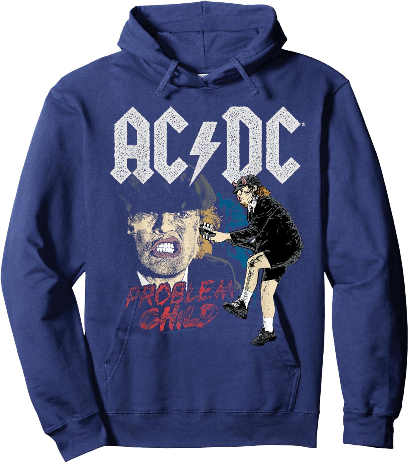 AC/DC Angus Young Problem Child Hoodie - Hoodie | Navy