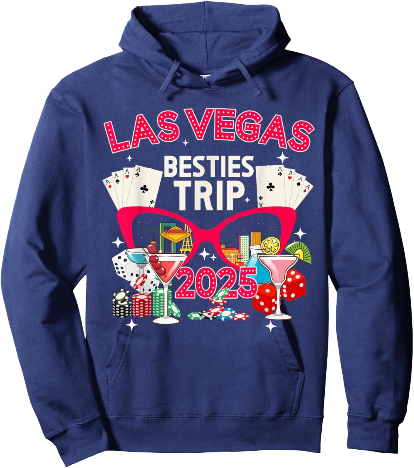 Las Vegas Besties Trip 2025 Las Vegas Best Friend Vacation Hoodie - Hoodie | Navy