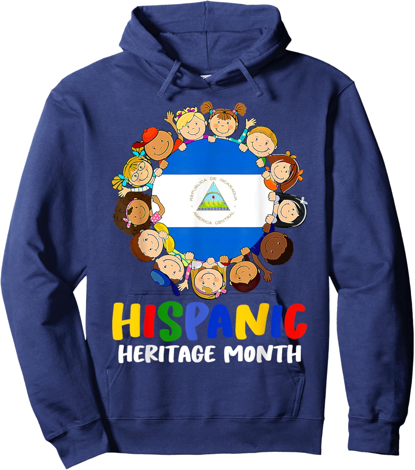 Hispanic Heritage Month Nicaragua Kids Boys Girls Hoodie - Hoodie | Navy