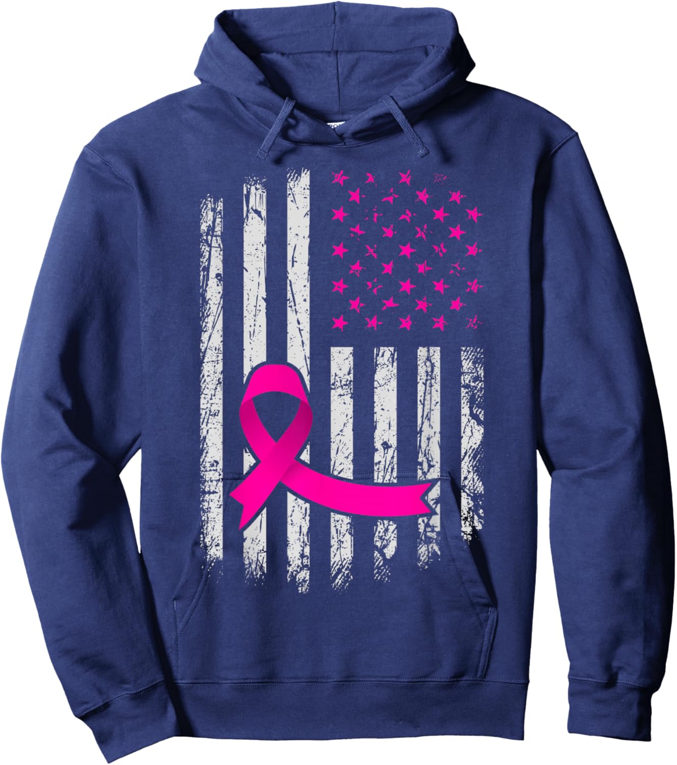 Breast Cancer bleach Awareness Flag Toddler Back Pink Women Hoodie - Hoodie | Navy