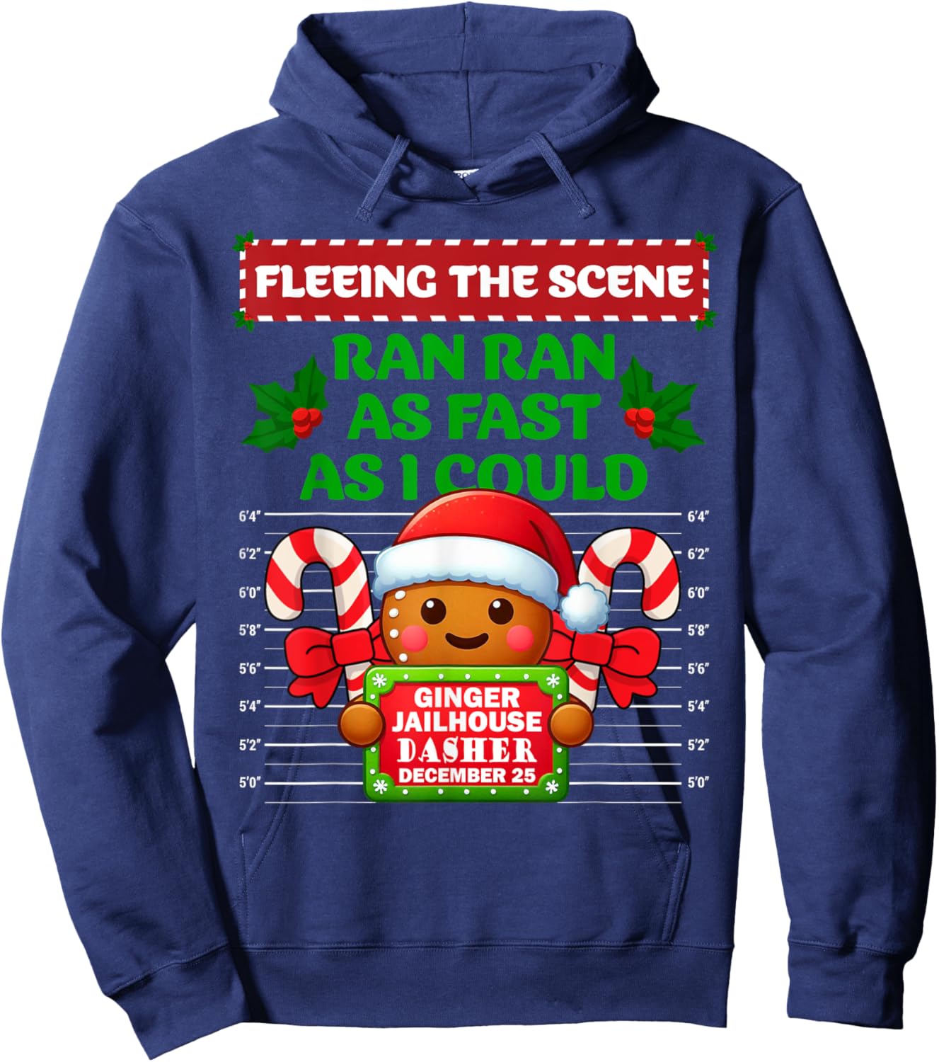 Funny Gingerbread Inmate Christmas Matching Family Group Set Hoodie - Hoodie | Navy