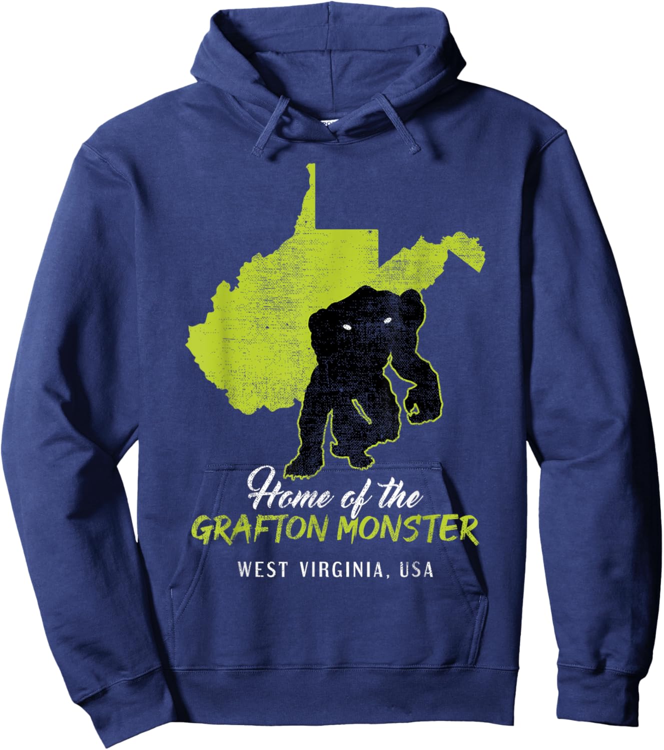 Grafton Monster West Virginia State American Cryptid Hoodie - Hoodie | Navy
