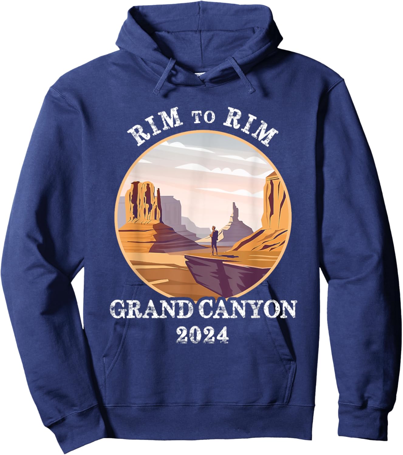 South Rim To North Rim Grand Canyon National Park Hiking Hoodie - Hoodie | Navy