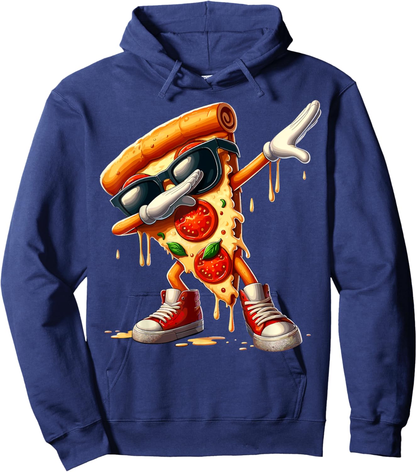 Cool Dabbing Pizza Design For Boys Girls Kids Pizza Lover Hoodie - Hoodie | Navy