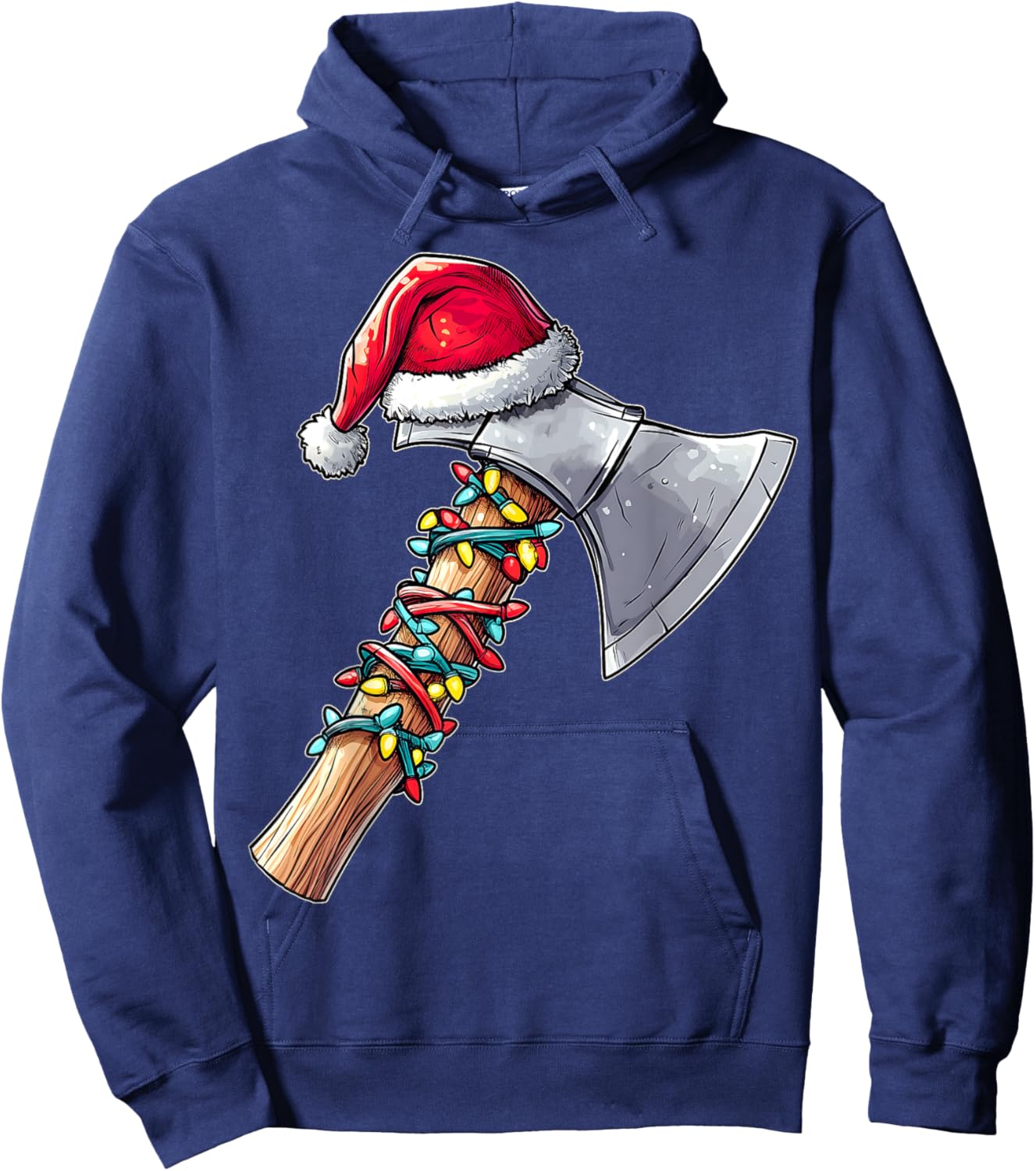 Axe Throwing Axe Thrower Christmas Hat Xmas - -Adults, Short Sleeve, , Black, Small Hoodie - Hoodie | Navy