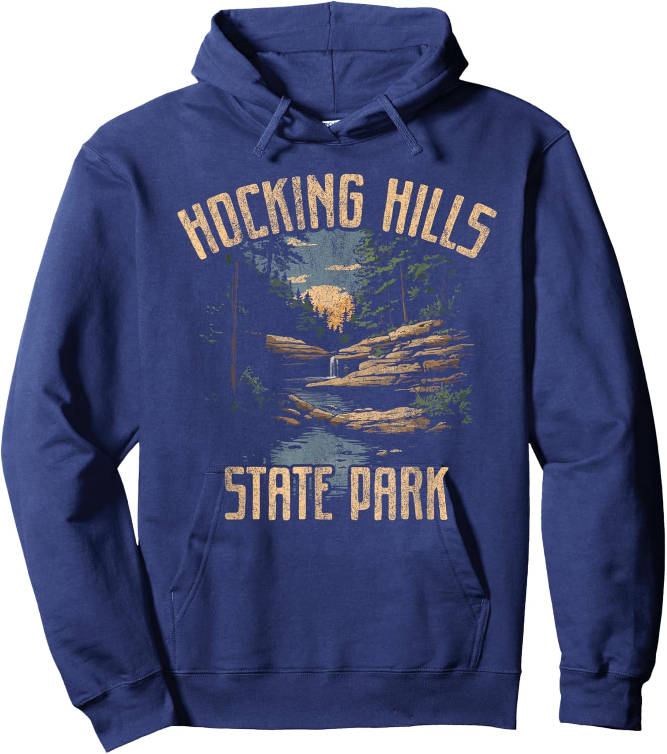 Vintage Hocking Hills State Park Ohio Hoodie - Hoodie | Navy