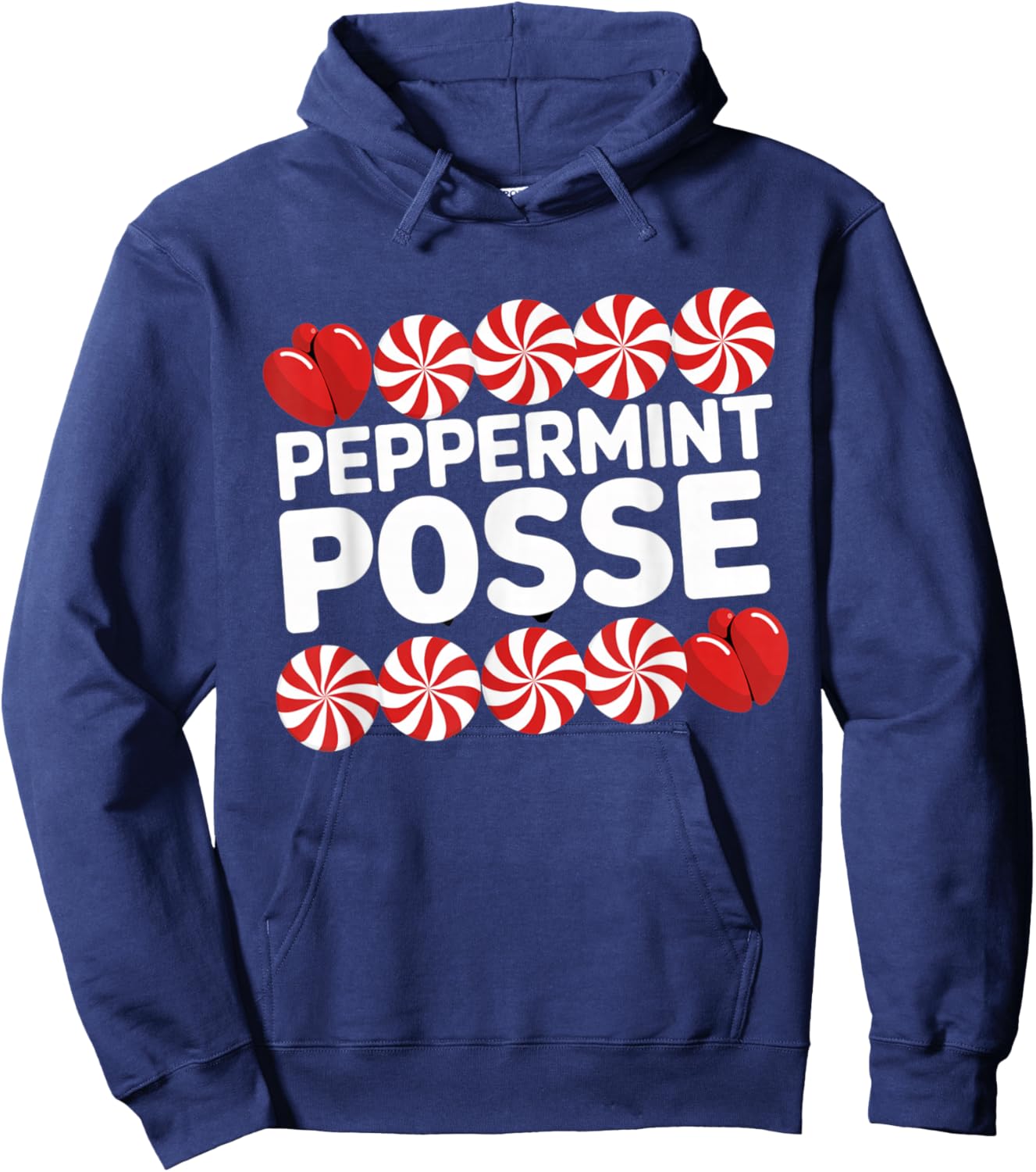 Peppermint Posse Holiday Candy Crew Hoodie - Hoodie | Navy