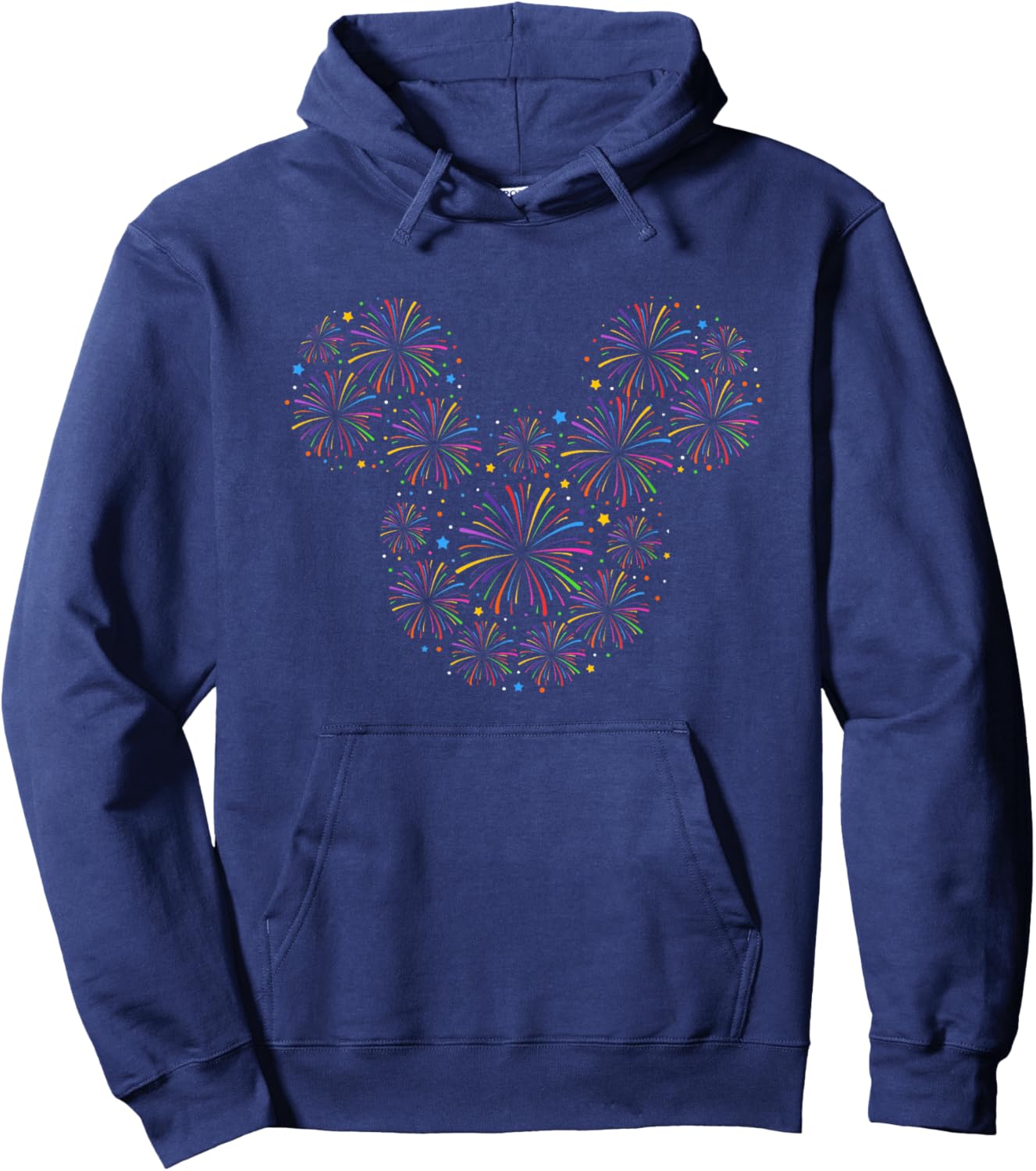 Disney Mickey And Friends Firework Mickey Silhouette Logo Hoodie - Hoodie | Navy