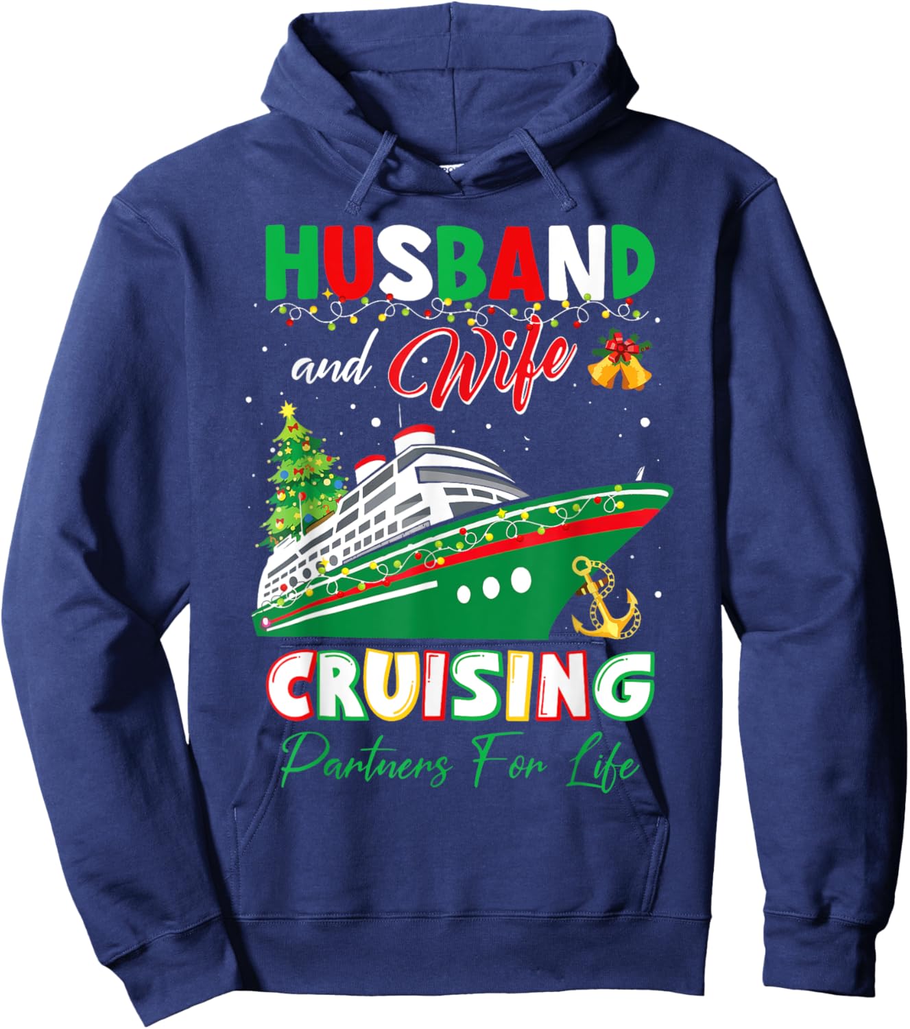 Husband And Wife Cruising Partners Life Christmas Matching Hoodie - Hoodie | Navy