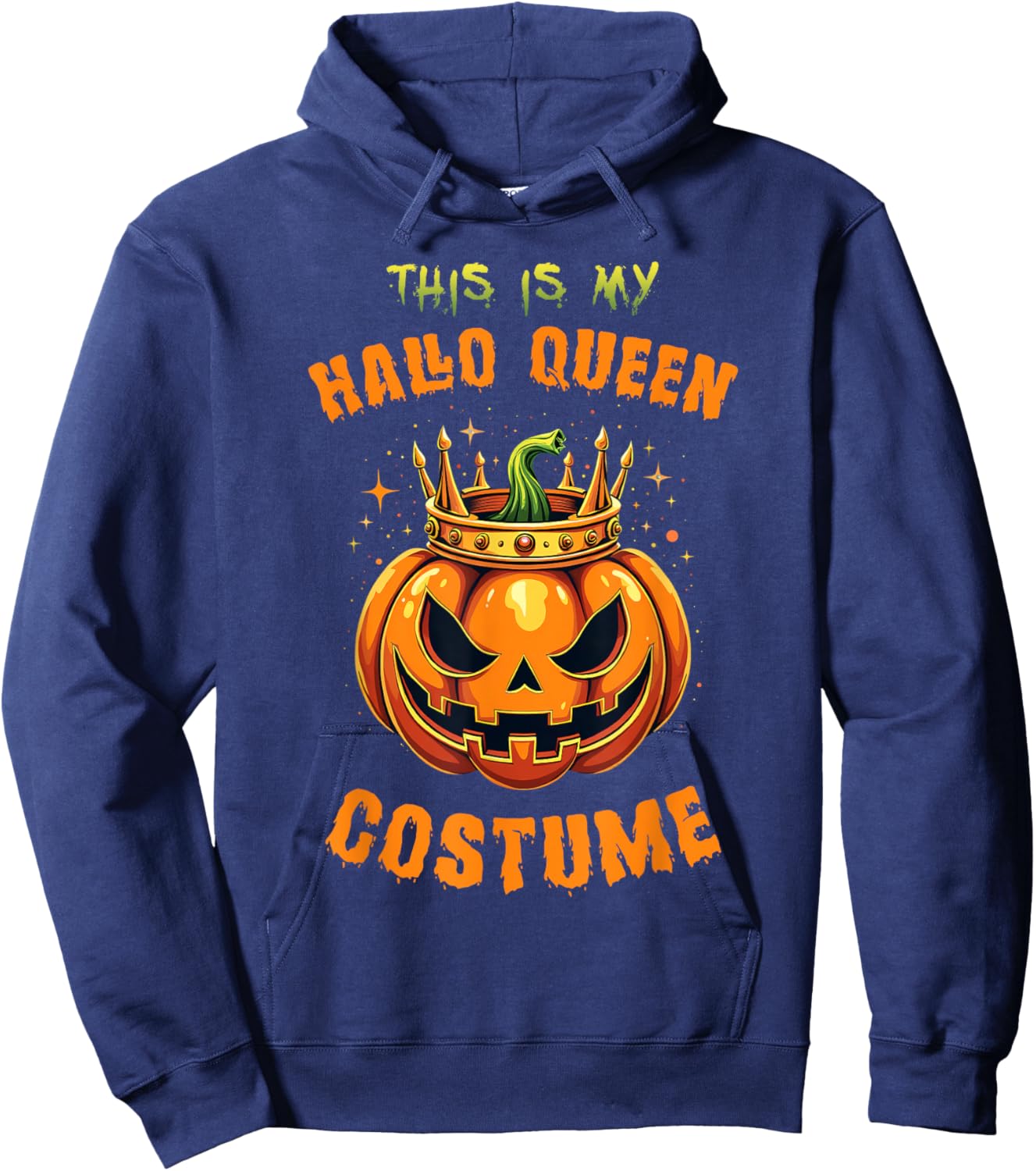 This is My Hallo-Queen Costume Halloween Pumpkin Hoodie - Hoodie | Navy