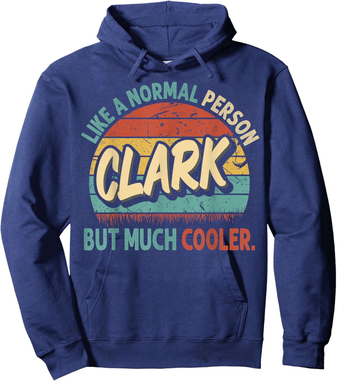 CLARK Like A Normal Person But Much Cooler Vintage Hoodie - Hoodie | Navy