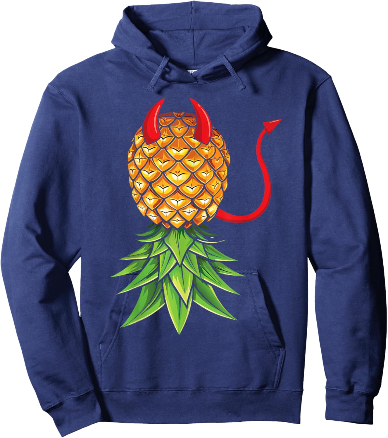 Halloween Devil Costume Upside Down Pineapple Swinger Hoodie - Hoodie | Navy
