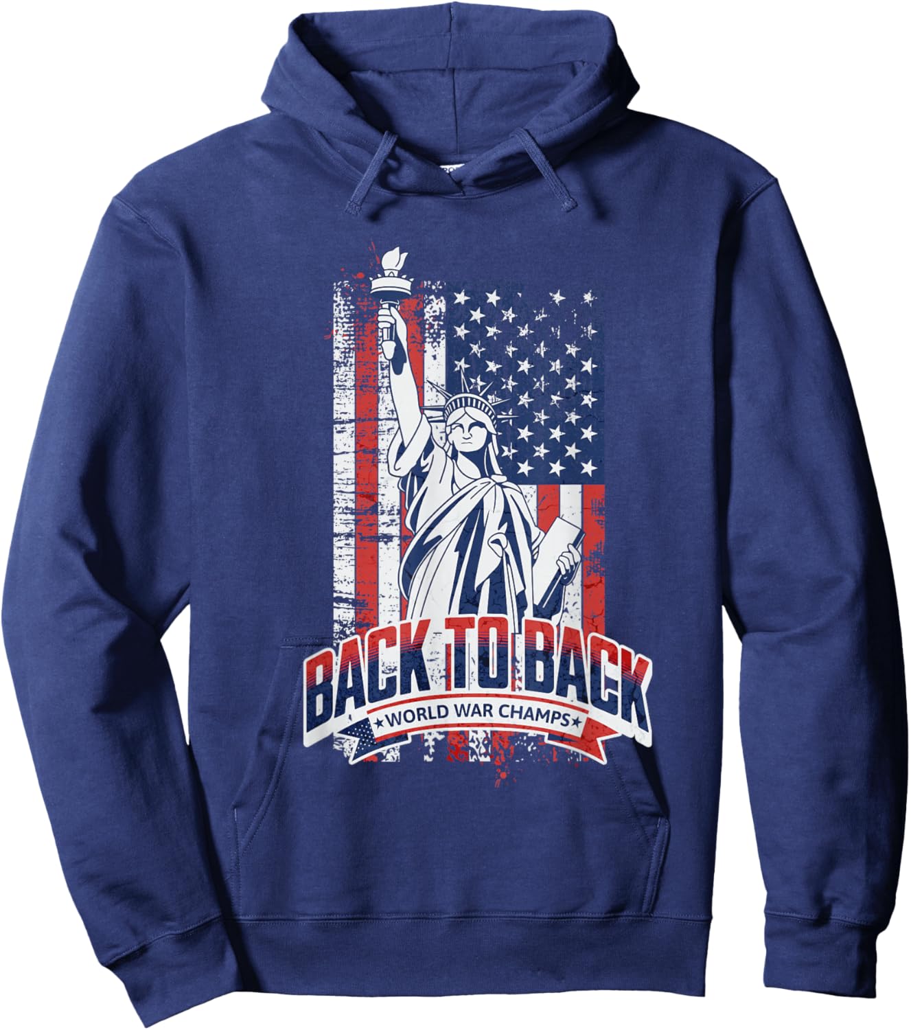 America Back to Back WorldWar Champs Pride graphic Hoodie - Hoodie | Navy