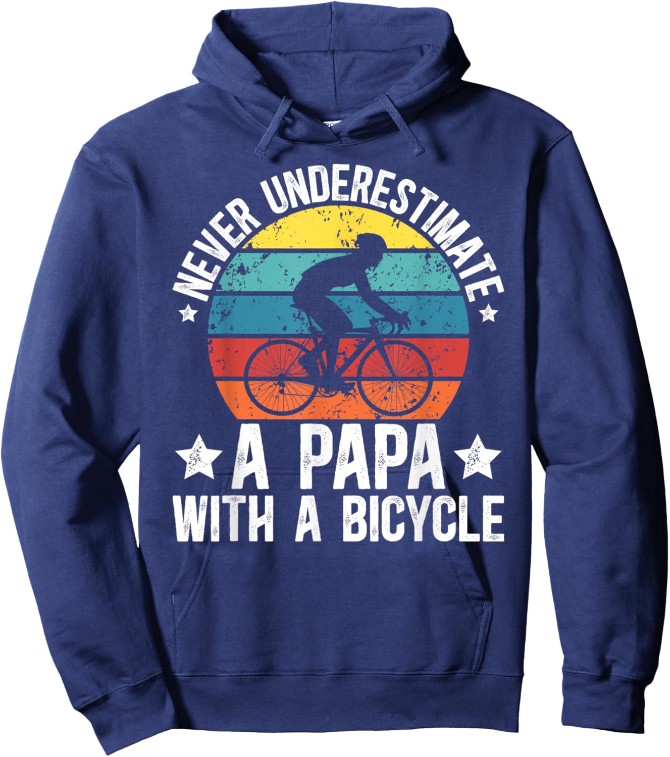 Papa With A Bicycle Papa Cycling Papa Cyclist Papa Hoodie - Hoodie | Navy
