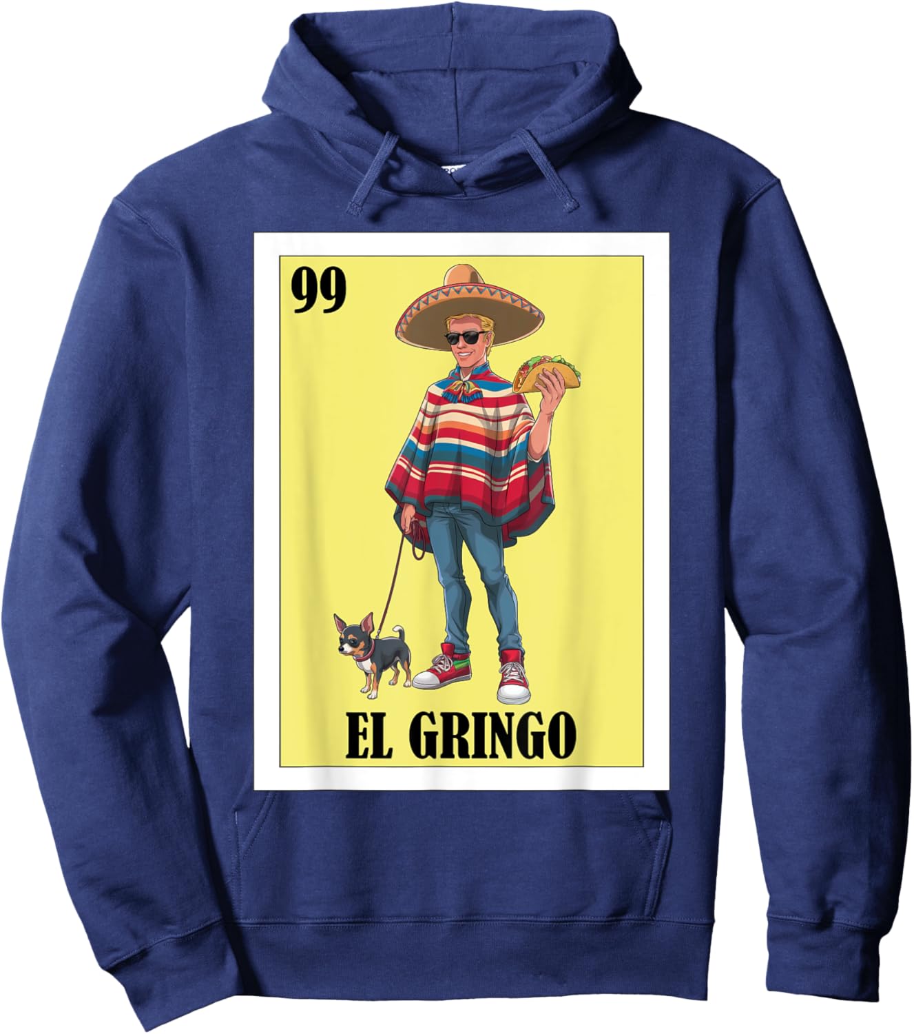 Funny Mexican Design for Blonde Guys - El Gringo Hoodie - Hoodie | Navy
