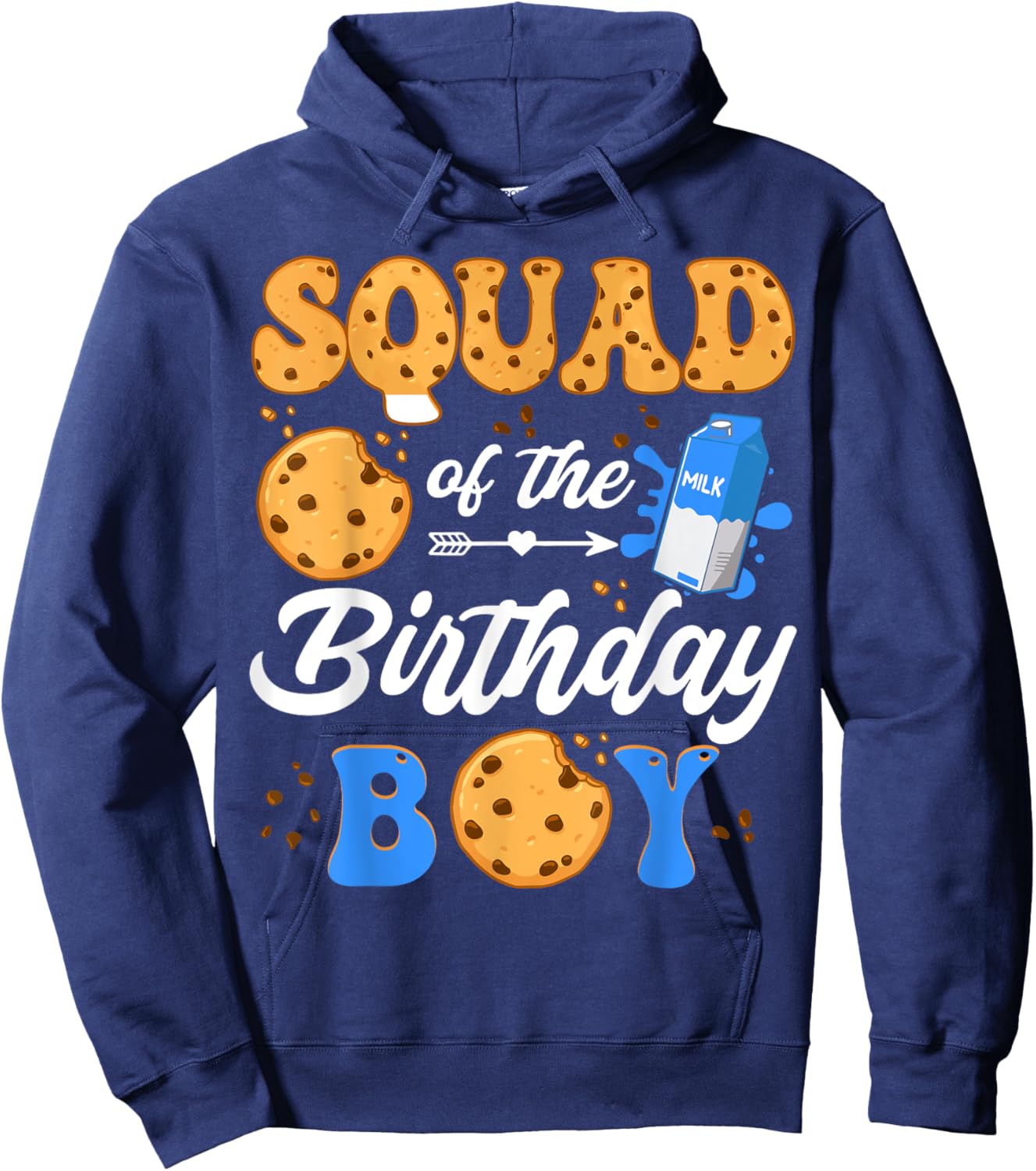 Squad Of The Birthday Boy Milk And Cookies 1St Birthday Hoodie - Hoodie | Navy
