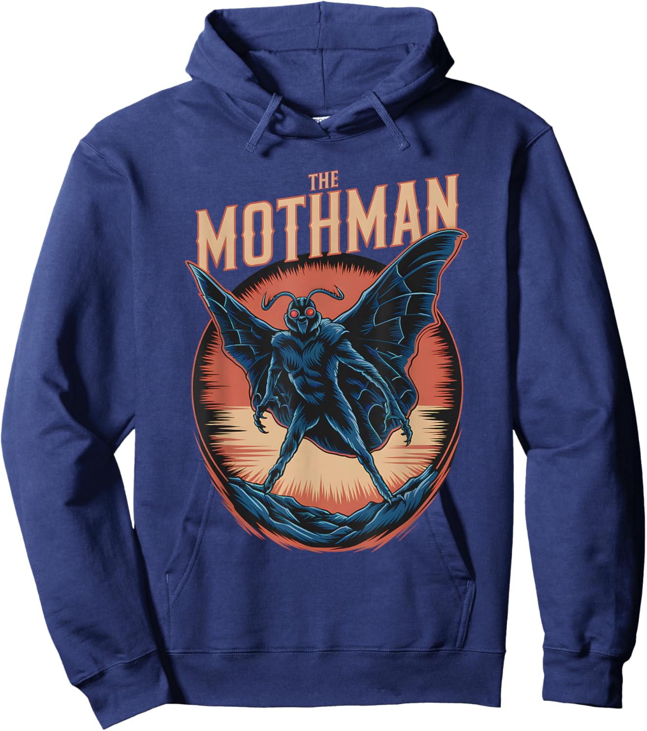 Moth Man Meme Cryptid Creature Monster Retro Mothman Hoodie - Hoodie | Navy