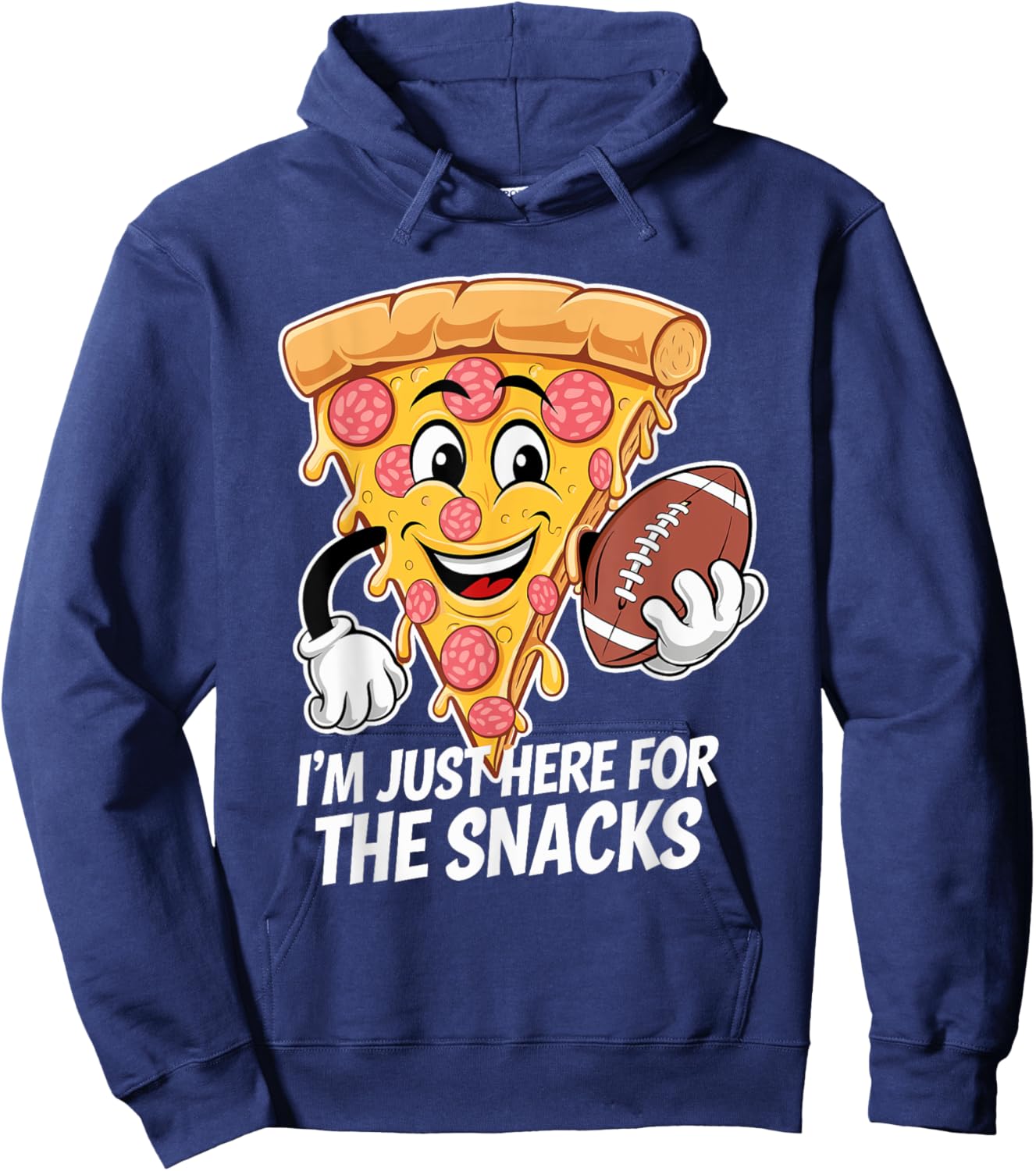 Funny I'm Just Here For The Snacks Football Hoodie - Hoodie | Navy