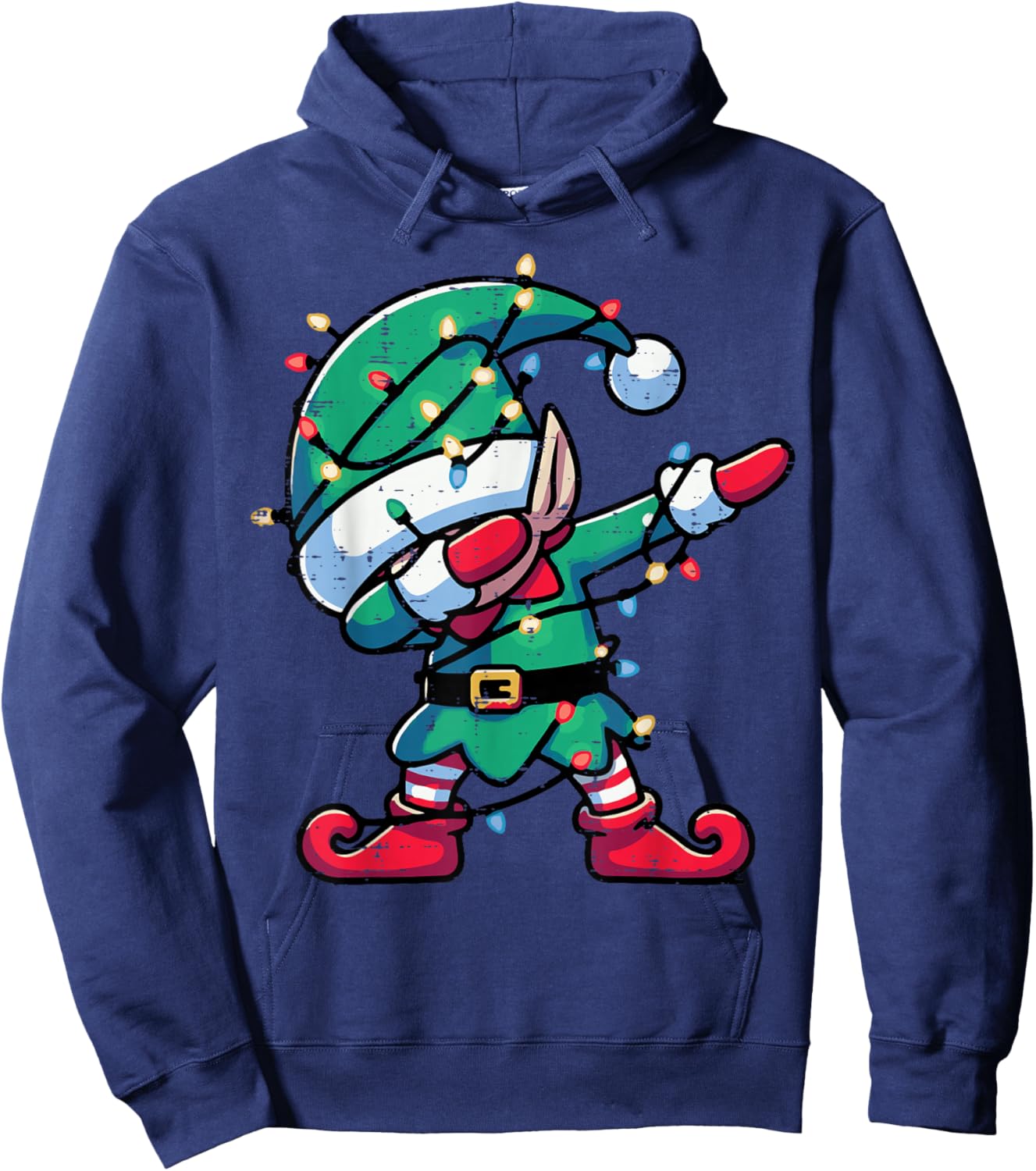 Christmas Elf Dab Cute Xmas Boys Girls Kids Toddler Youth Hoodie - Hoodie | Navy