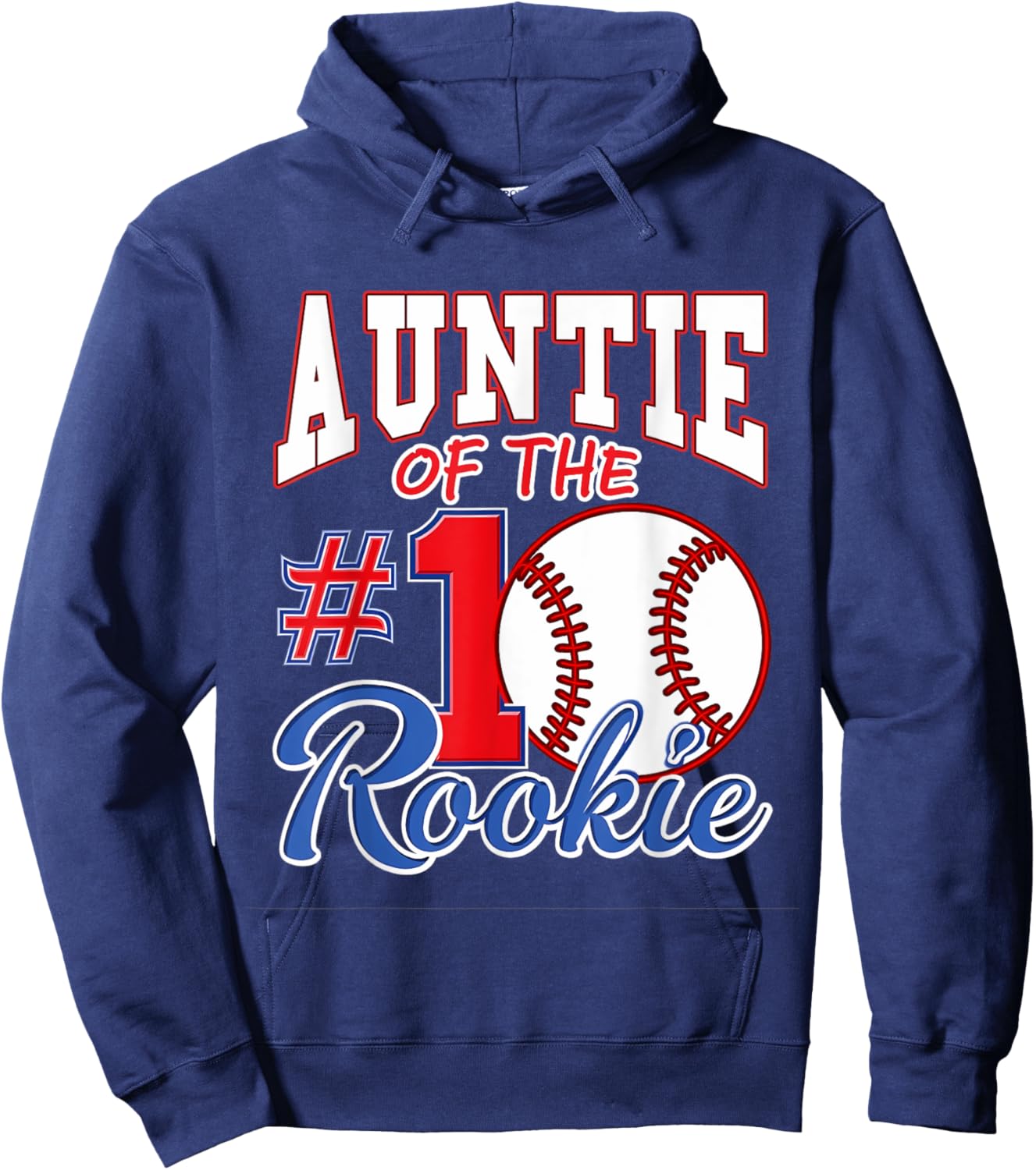 Retro Aunt Auntie Of The Number 1 Rookie Baseball Hoodie - Hoodie | Navy